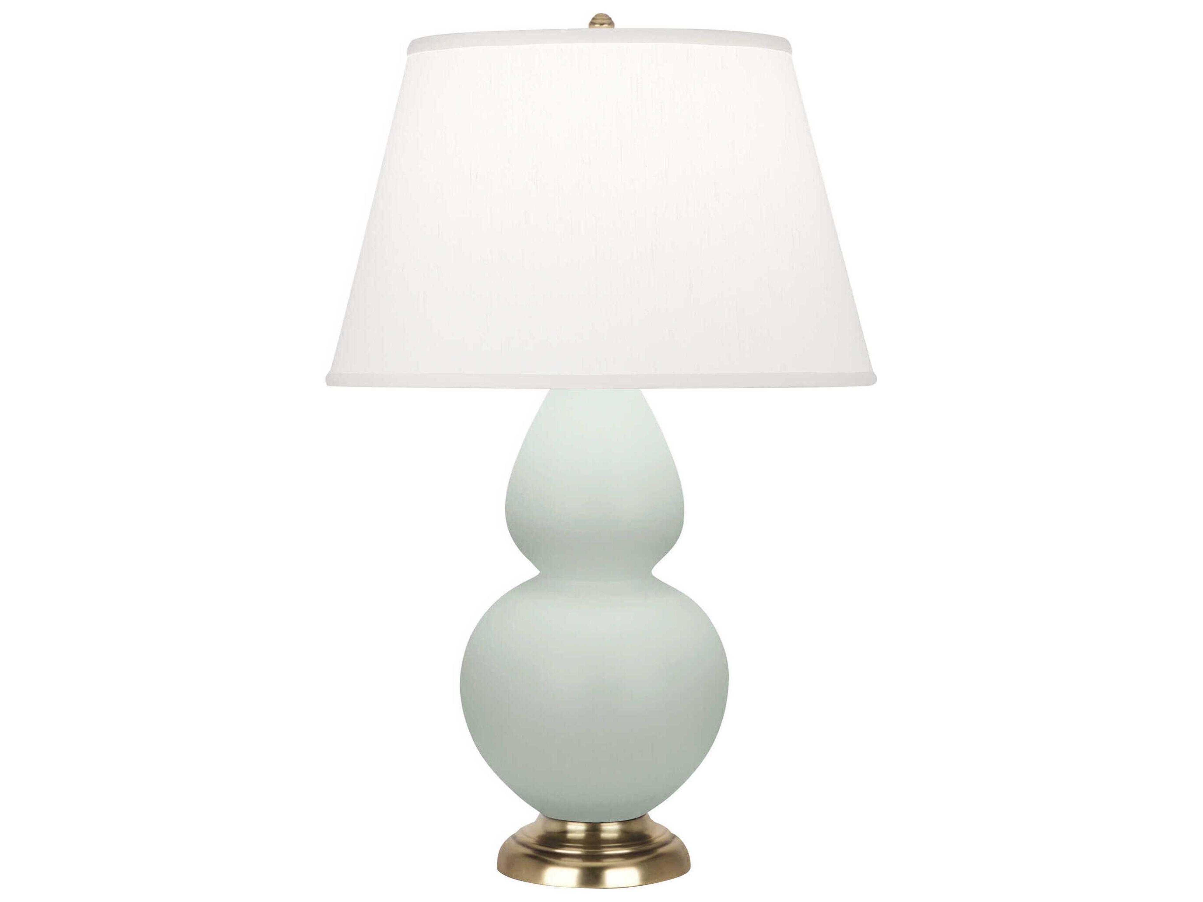 Double Gourd Matte Celadon Glazed White Buffet Lamp