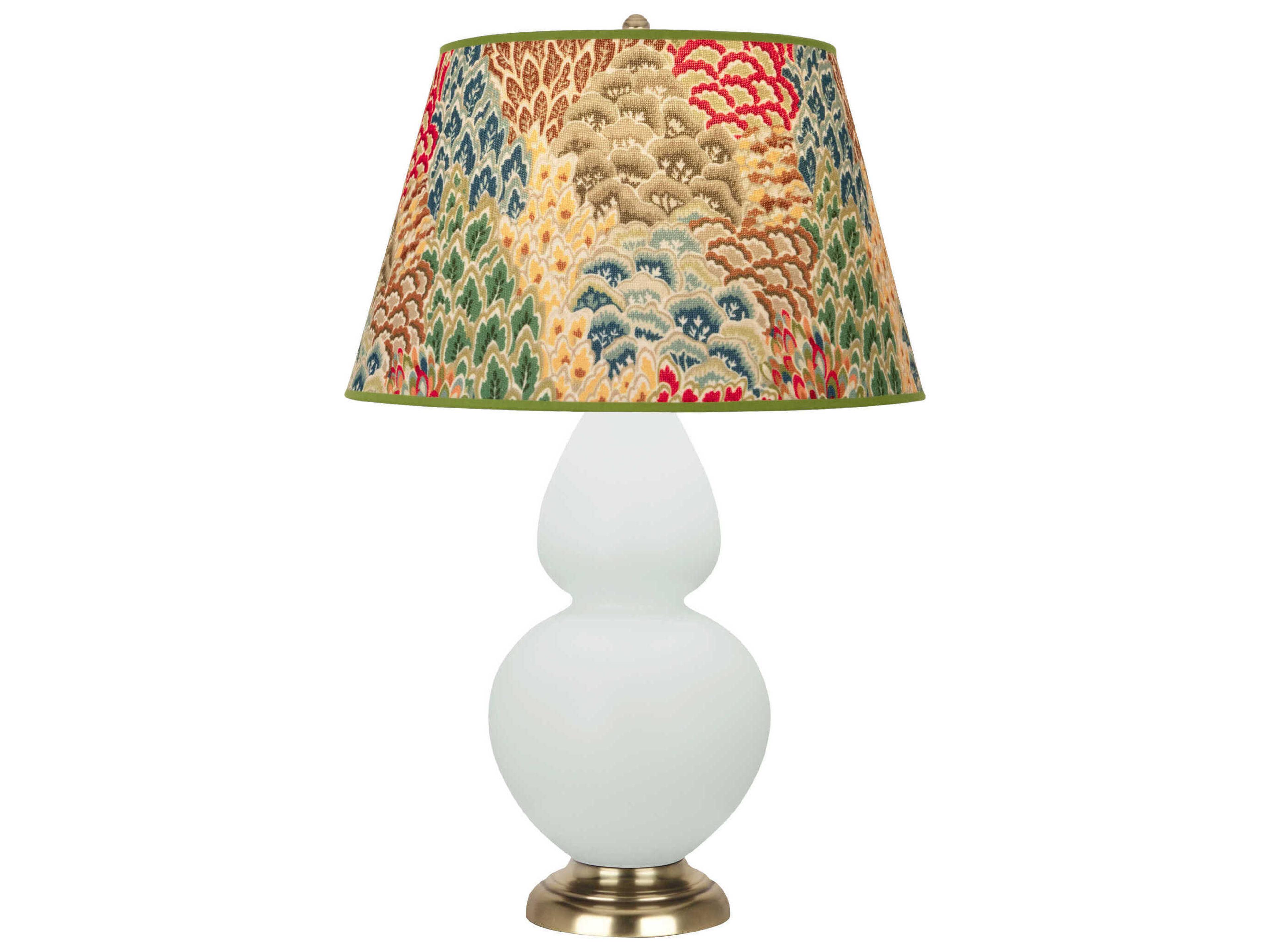 Robert Abbey Double Gourd Matte Celadon Glazed White Buffet Lamp