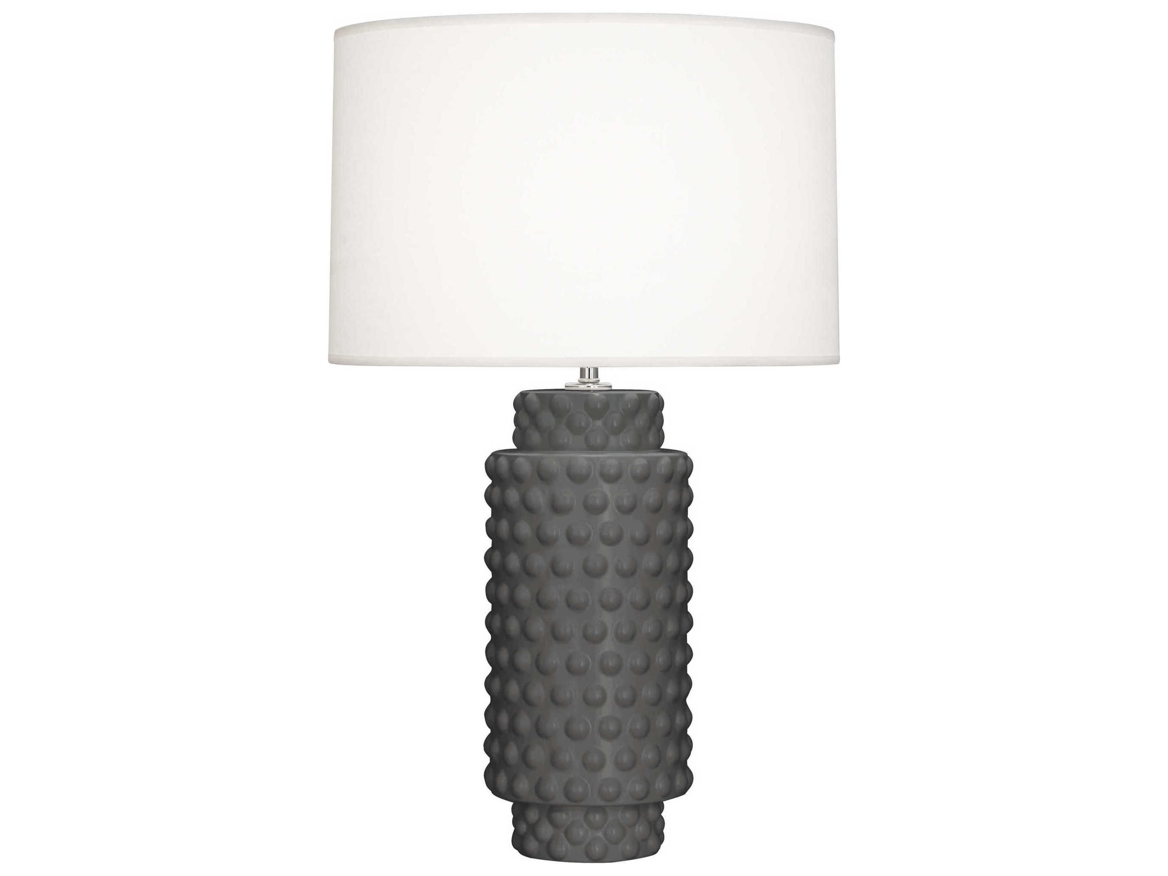 Dolly Matte Ash Glazed Textured Gray Buffet Lamp