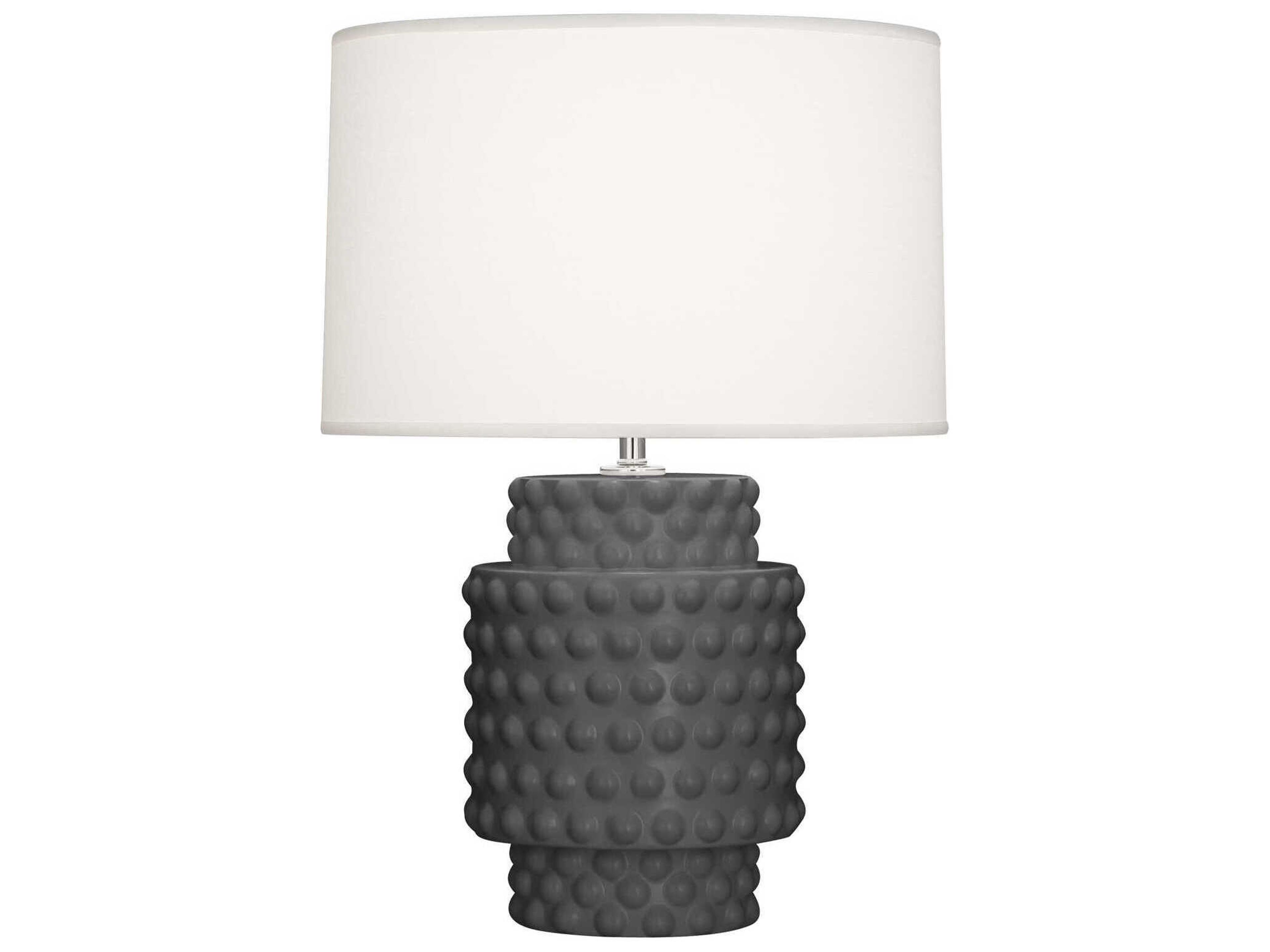 Dolly Matte Ash Glazed Textured Gray Table Lamp