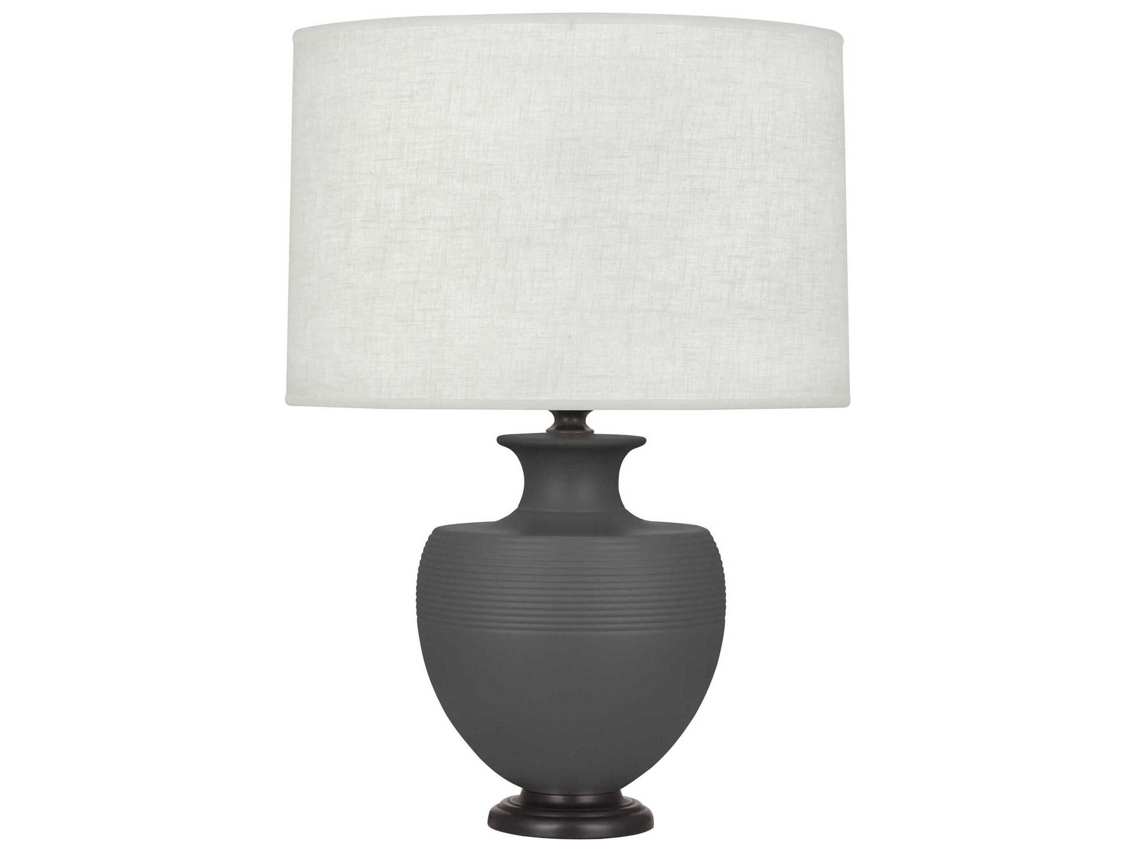 Robert Abbey Michael Berman Atlas Matte Ash Glazed Gray Buffet Lamp