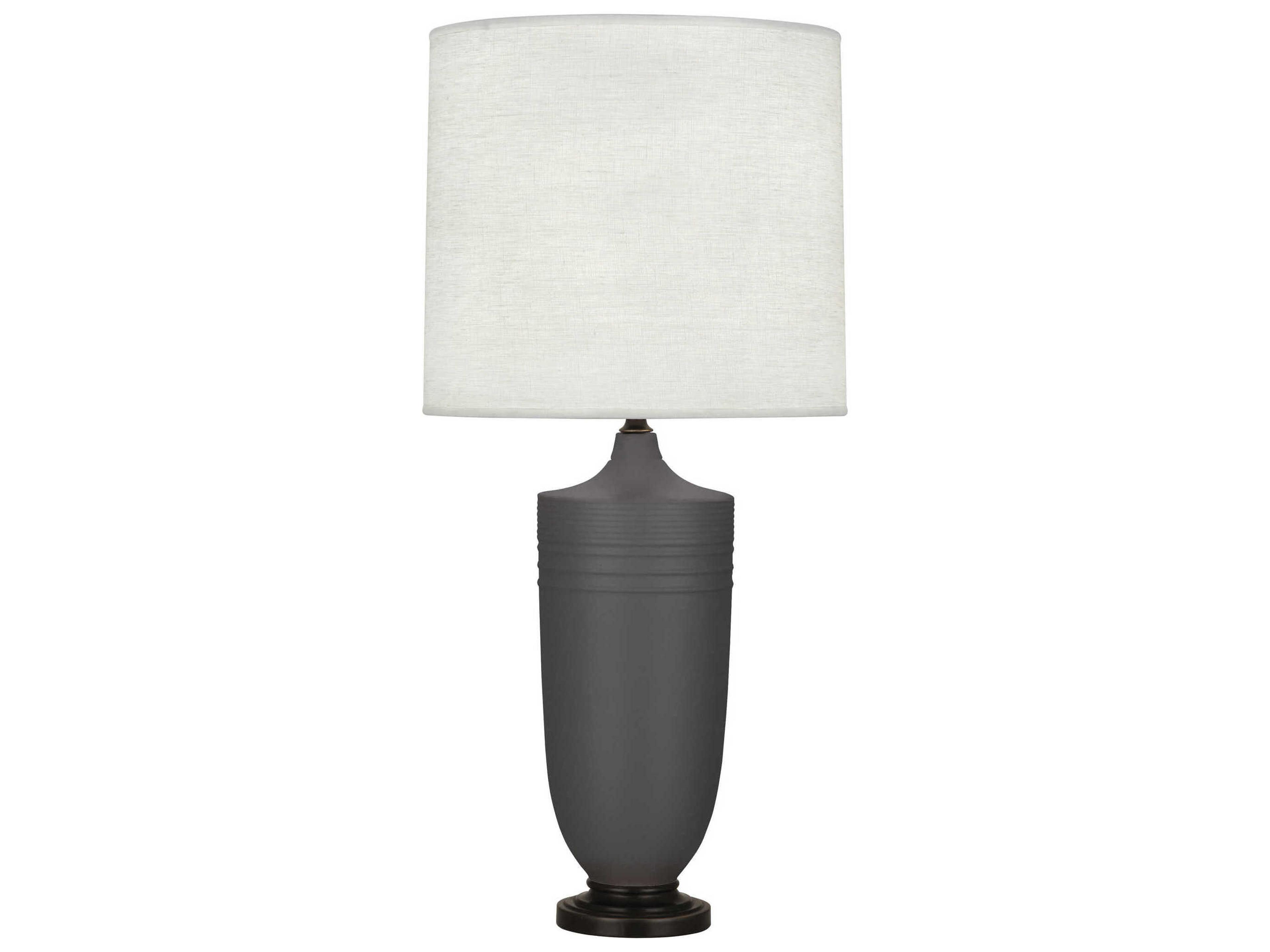 Robert Abbey Michael Berman Hadrian Matte Ash Glazed Gray Buffet Lamp