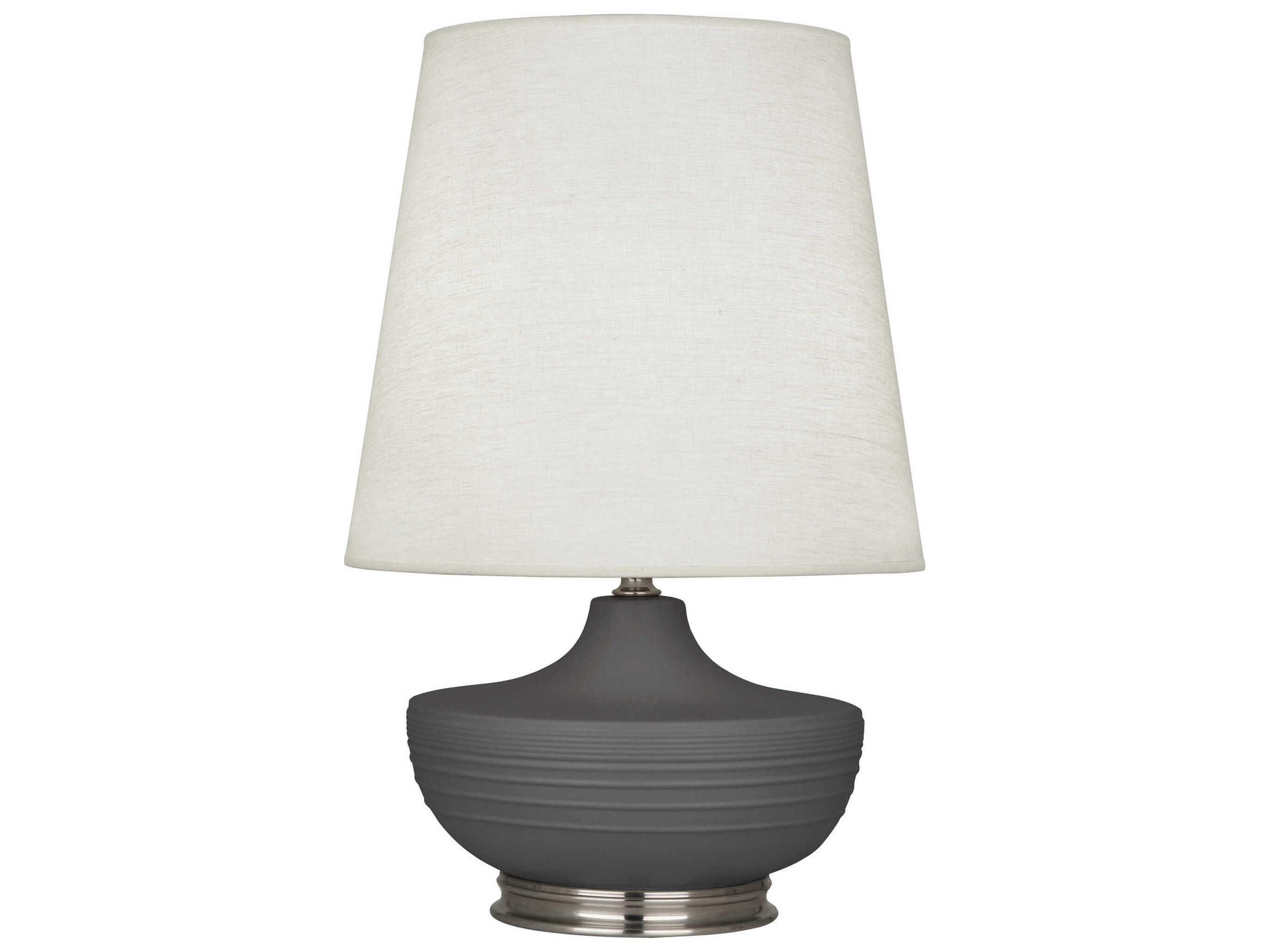 Michael Berman Nolan Matte Ash Glazed Dark Antique Nickel Gray Buffet Lamp