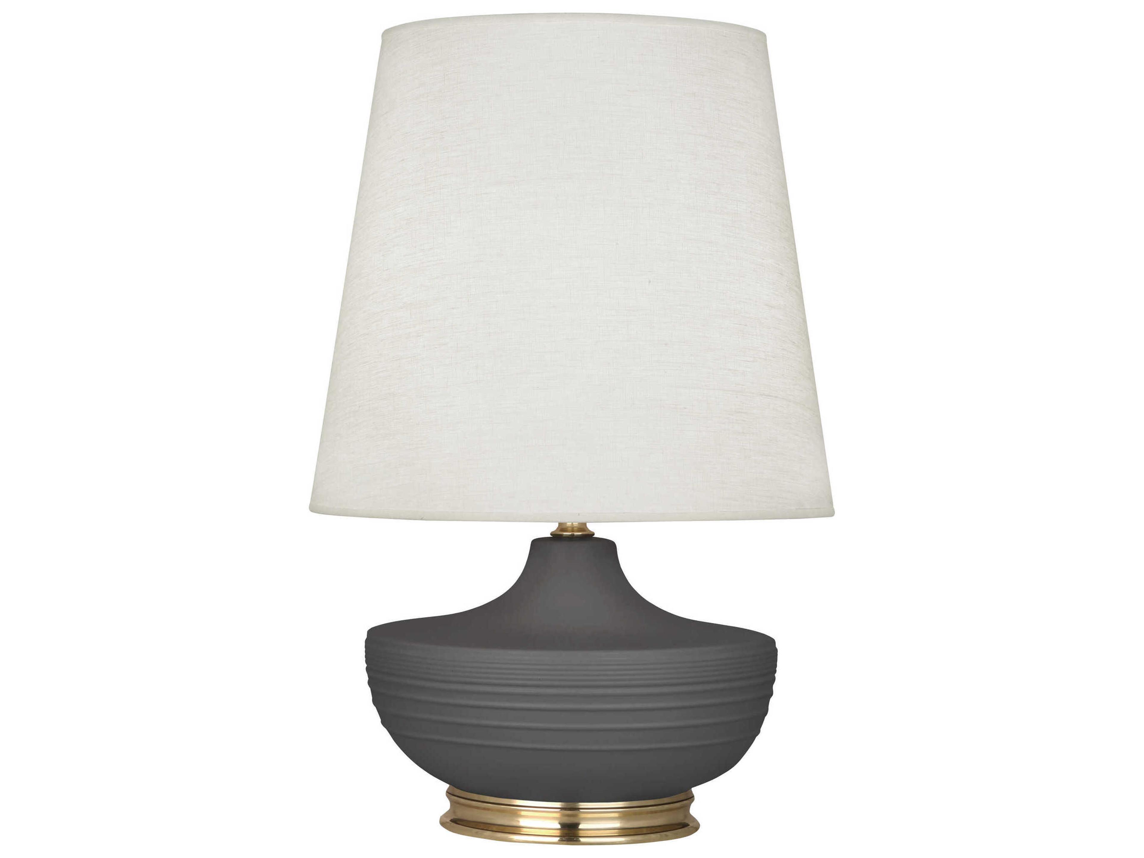 Robert Abbey Michael Berman Nolan Matte Ash Glazed Dark Antique Nickel Gray Buffet Lamp