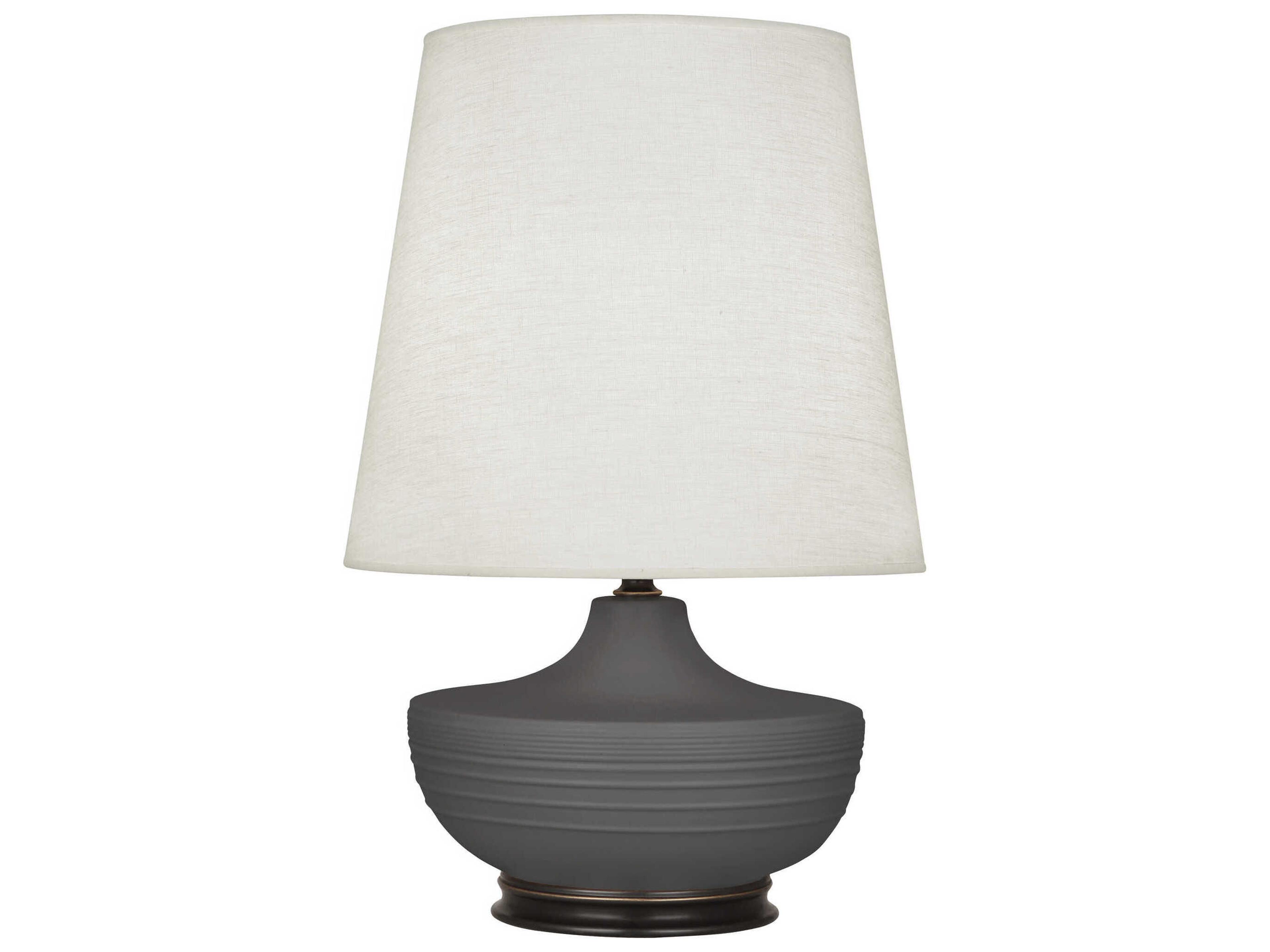 Robert Abbey Michael Berman Nolan Matte Ash Glazed Dark Antique Nickel Gray Buffet Lamp