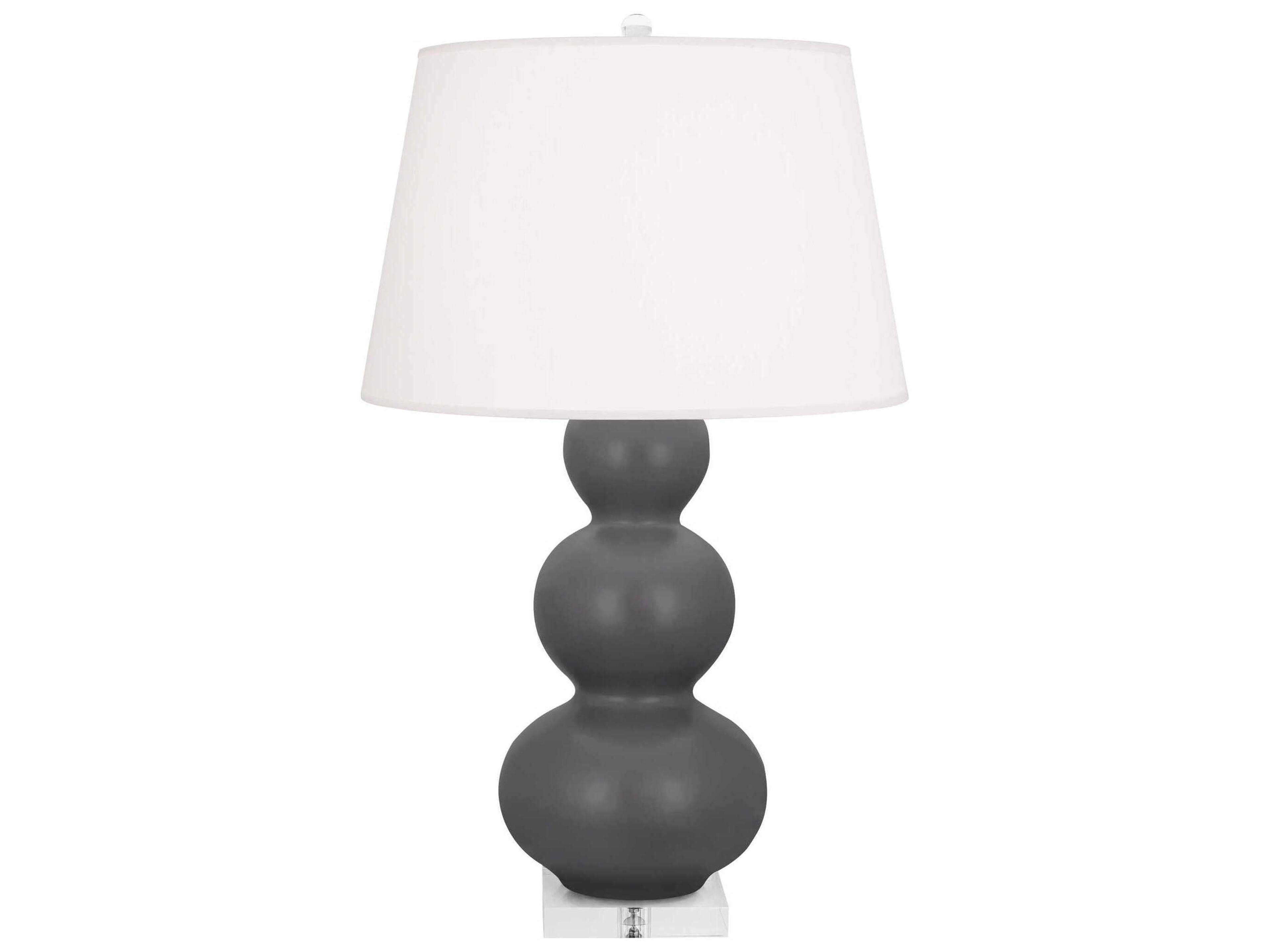 Robert Abbey Triple Gourd Matte Ash Glazed Gray Buffet Lamp
