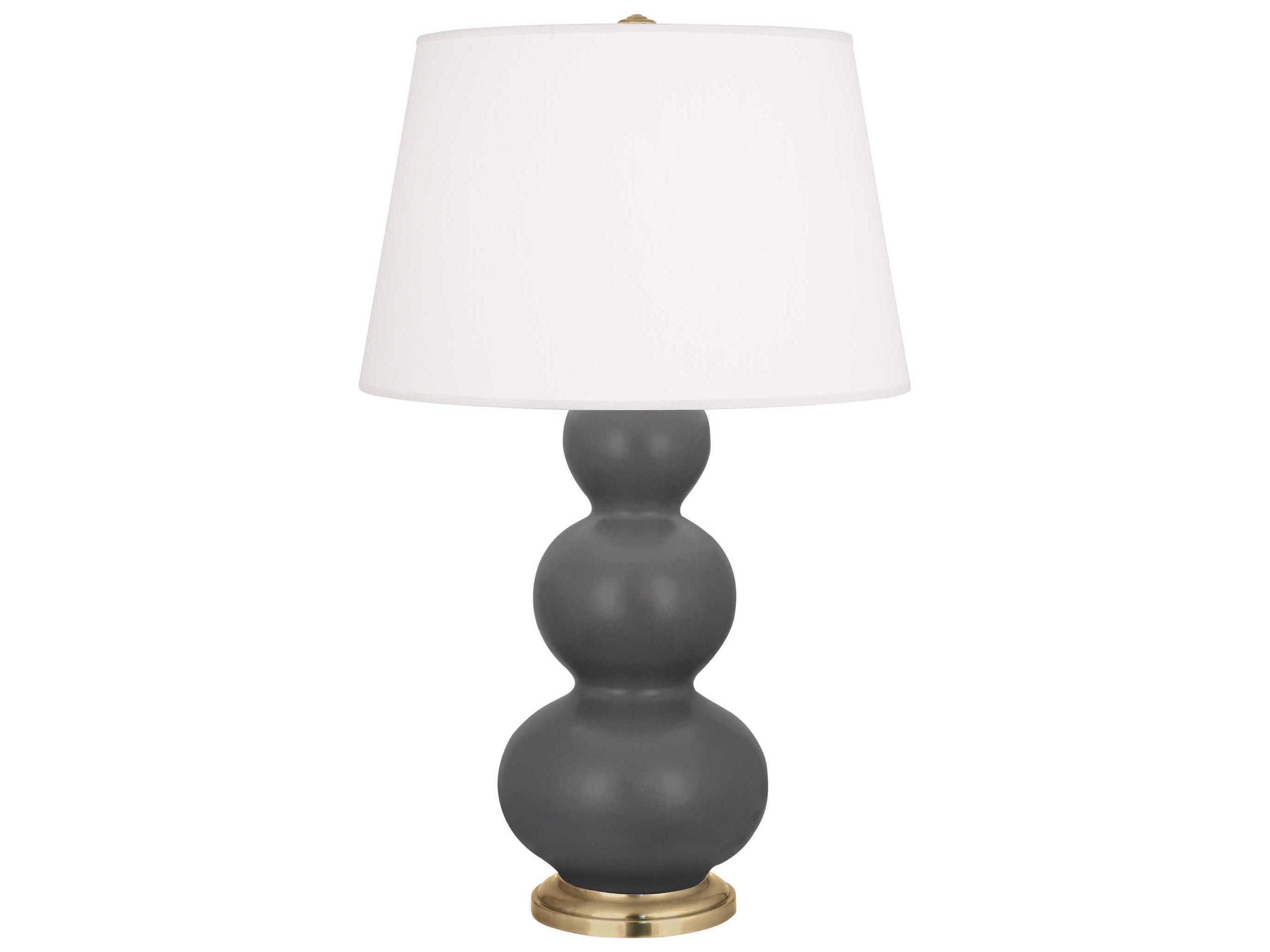 Robert Abbey Triple Gourd Matte Ash Glazed Gray Buffet Lamp