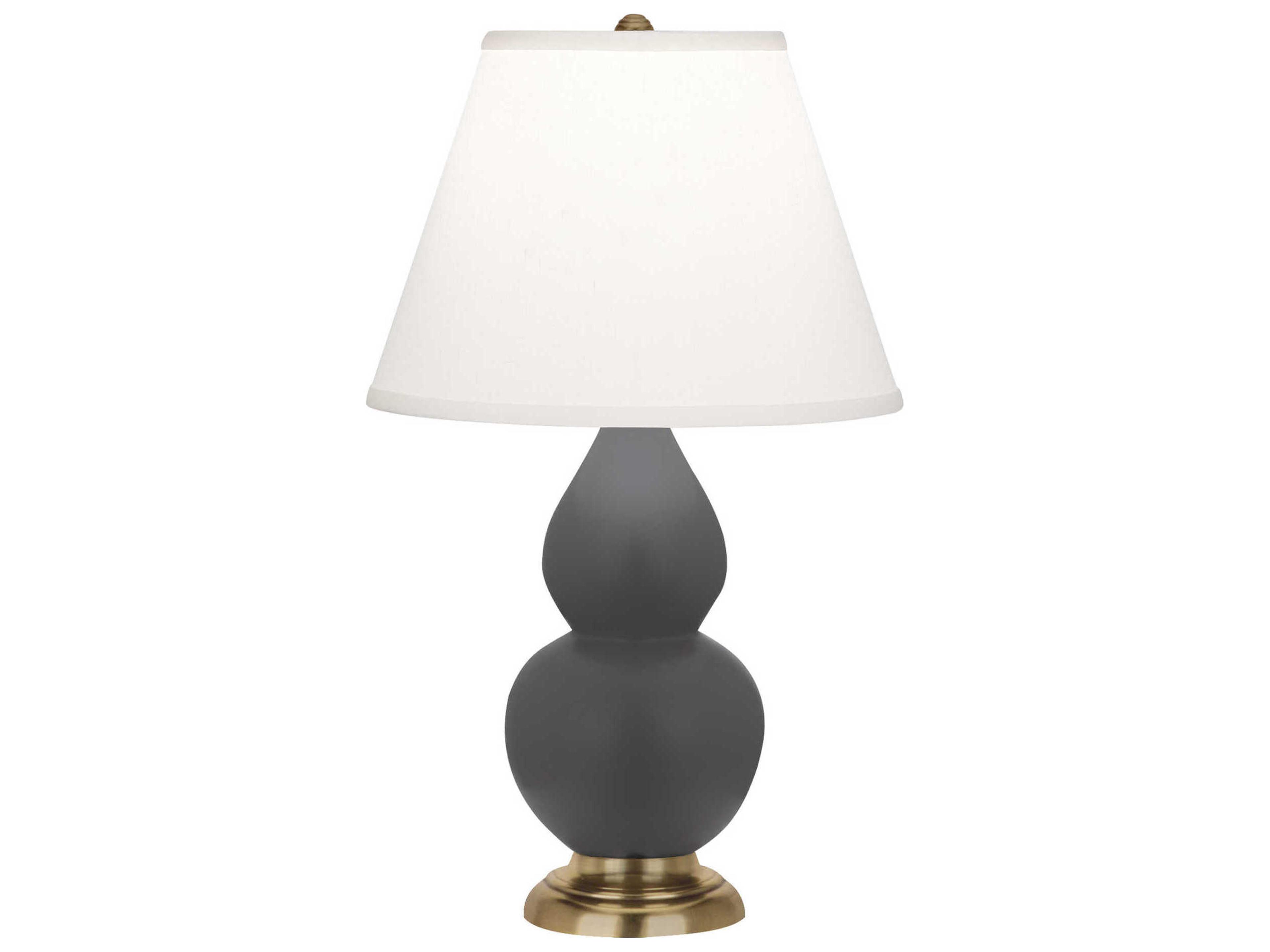Small Double Gourd Matte Ash Glazed Gray Table Lamp