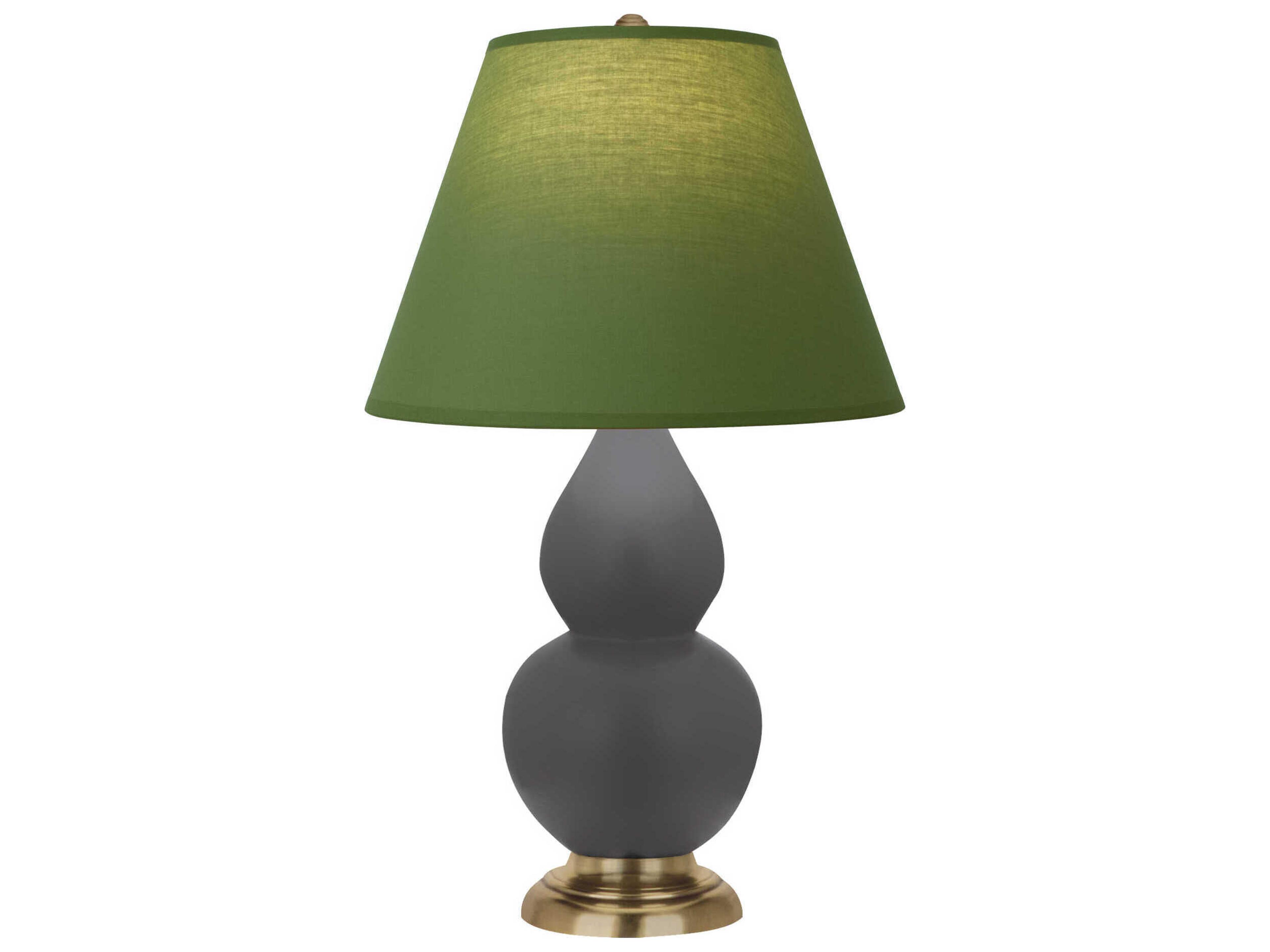 Robert Abbey Small Double Gourd Matte Ash Glazed Gray Table Lamp
