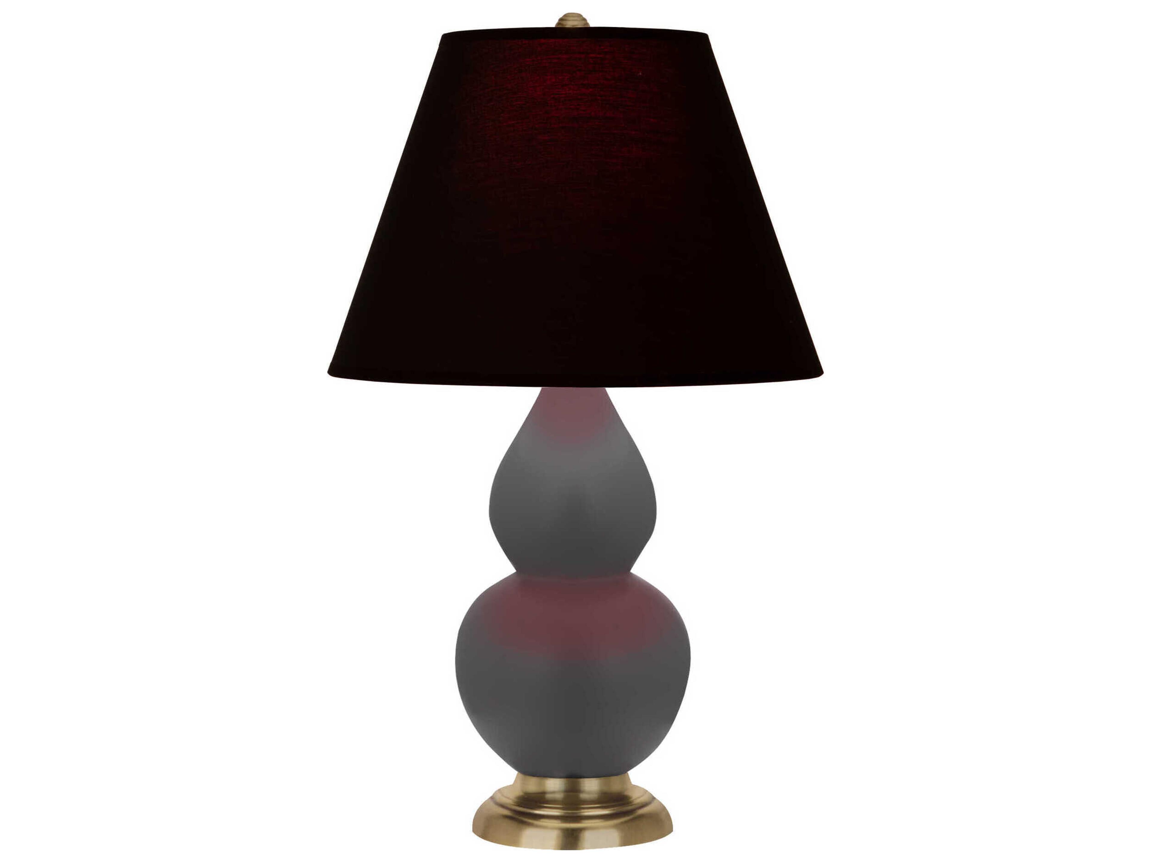 Robert Abbey Small Double Gourd Matte Ash Glazed Gray Table Lamp