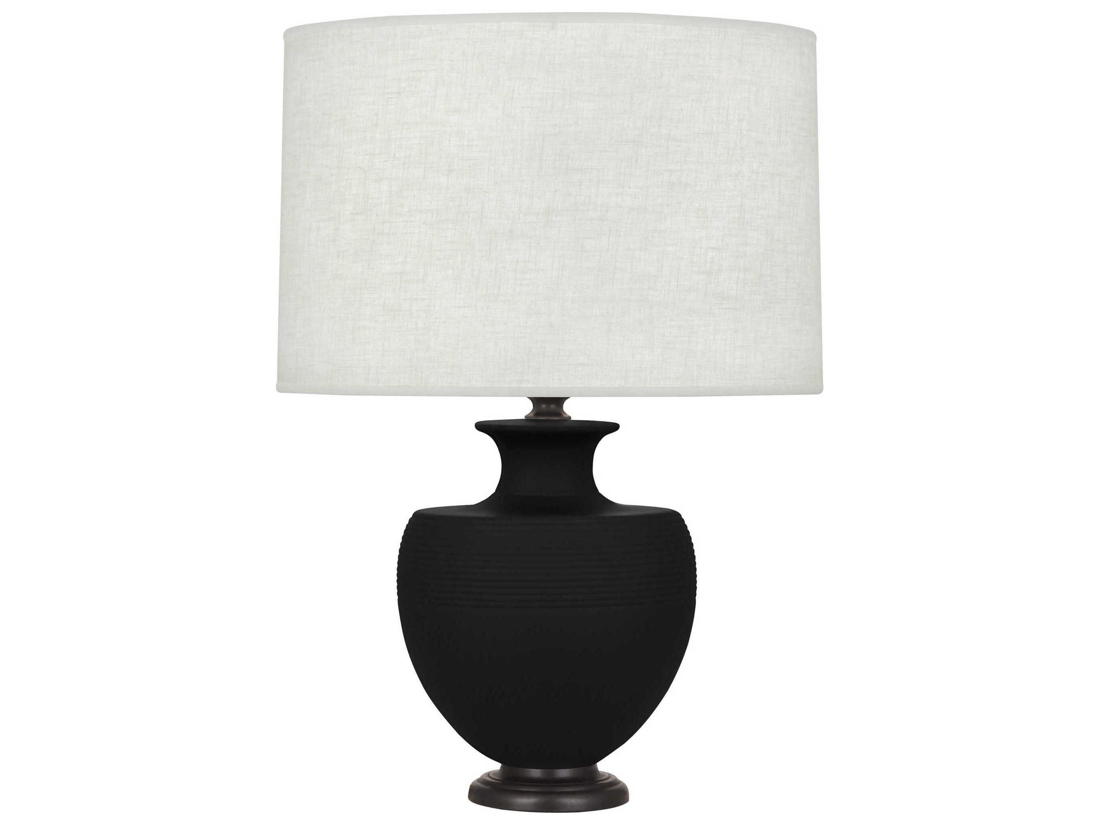 Robert Abbey Michael Berman Atlas Matte Dark Coal Glazed Black Buffet Lamp