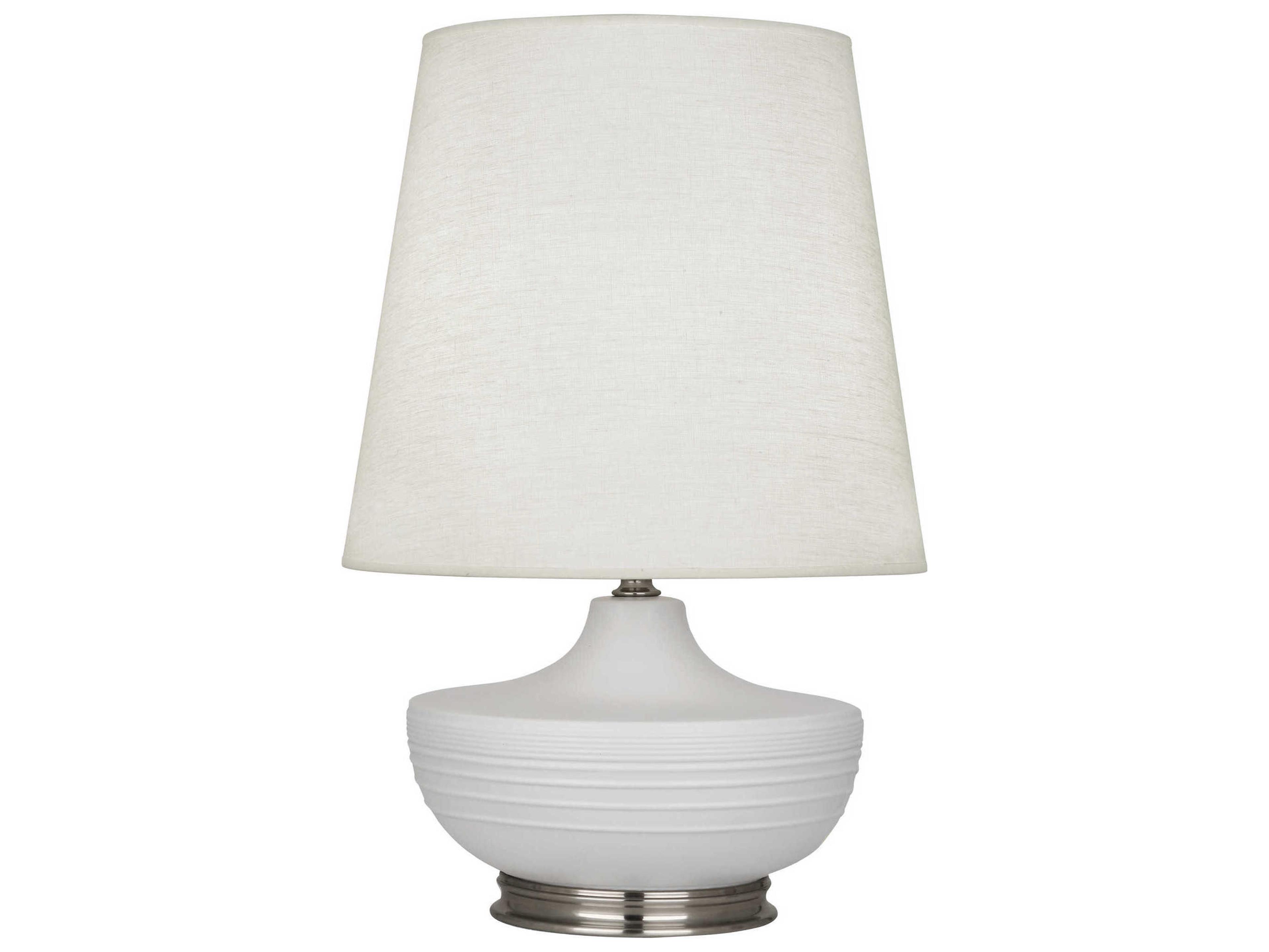 Michael Berman Nolan Matte Dove Glazed Dark Antique Nickel White Buffet Lamp
