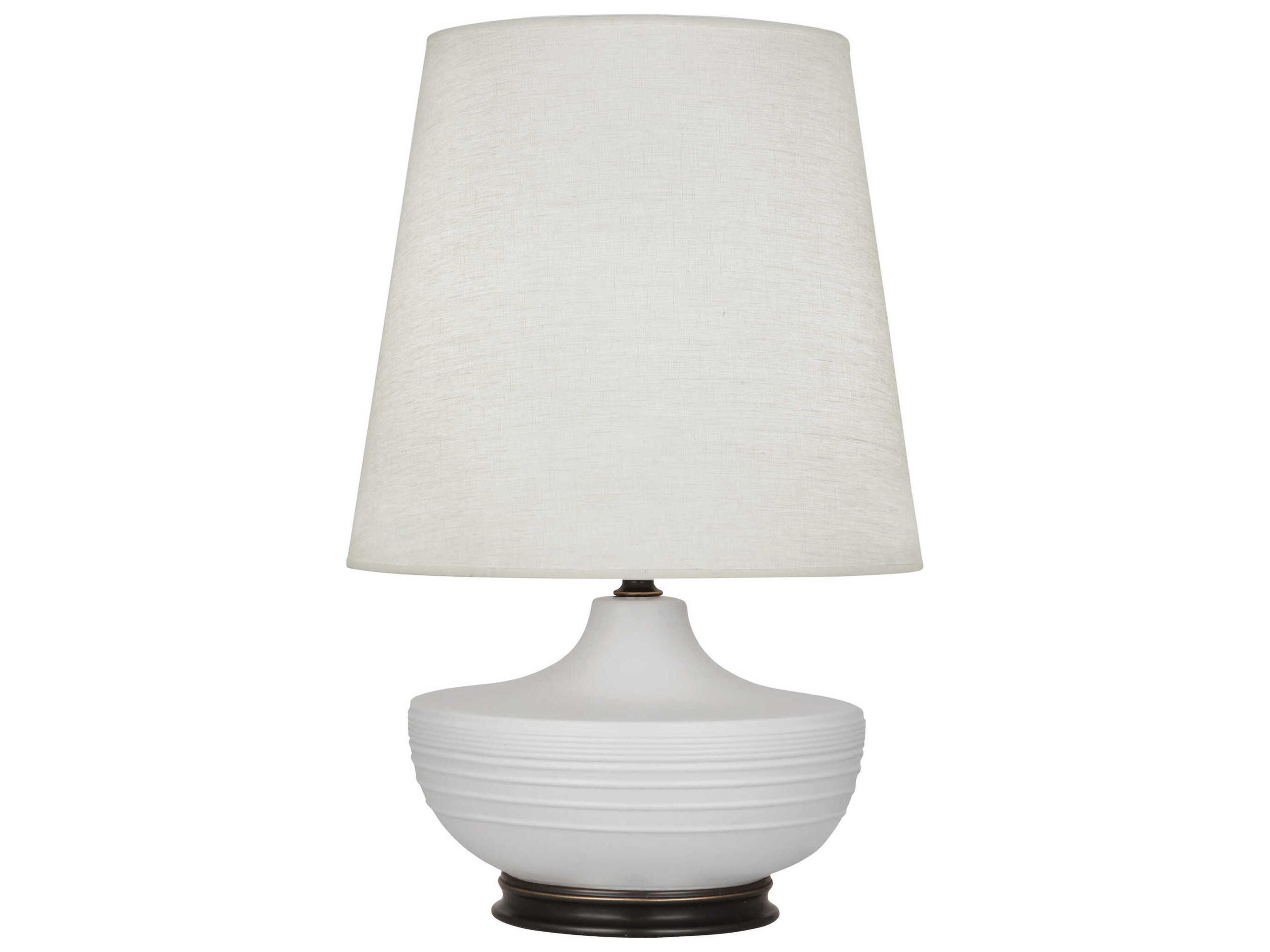 Robert Abbey Michael Berman Nolan Matte Dove Glazed Dark Antique Nickel White Buffet Lamp