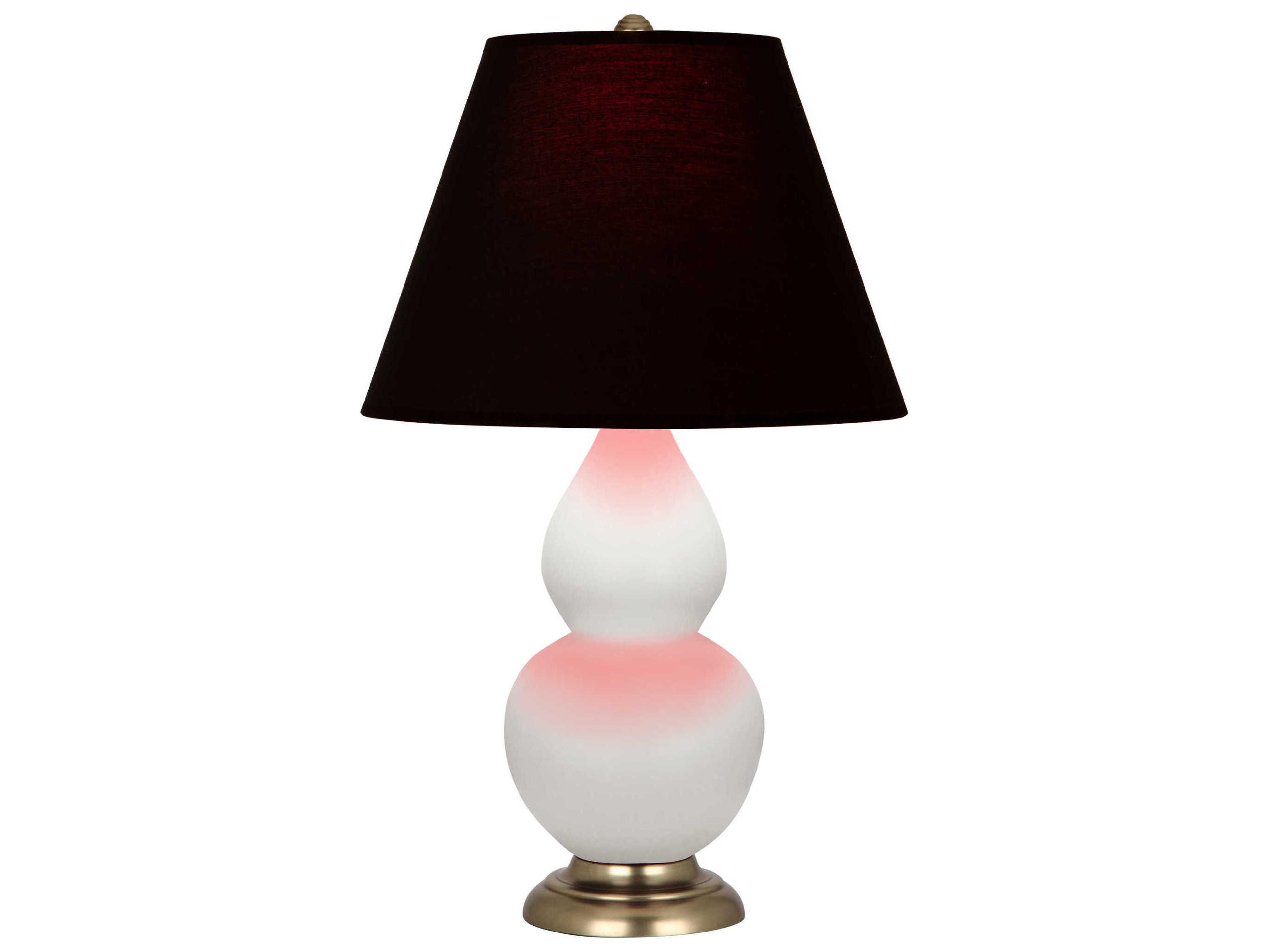 Robert Abbey Small Double Gourd Matte Daisy Glazed White Table Lamp