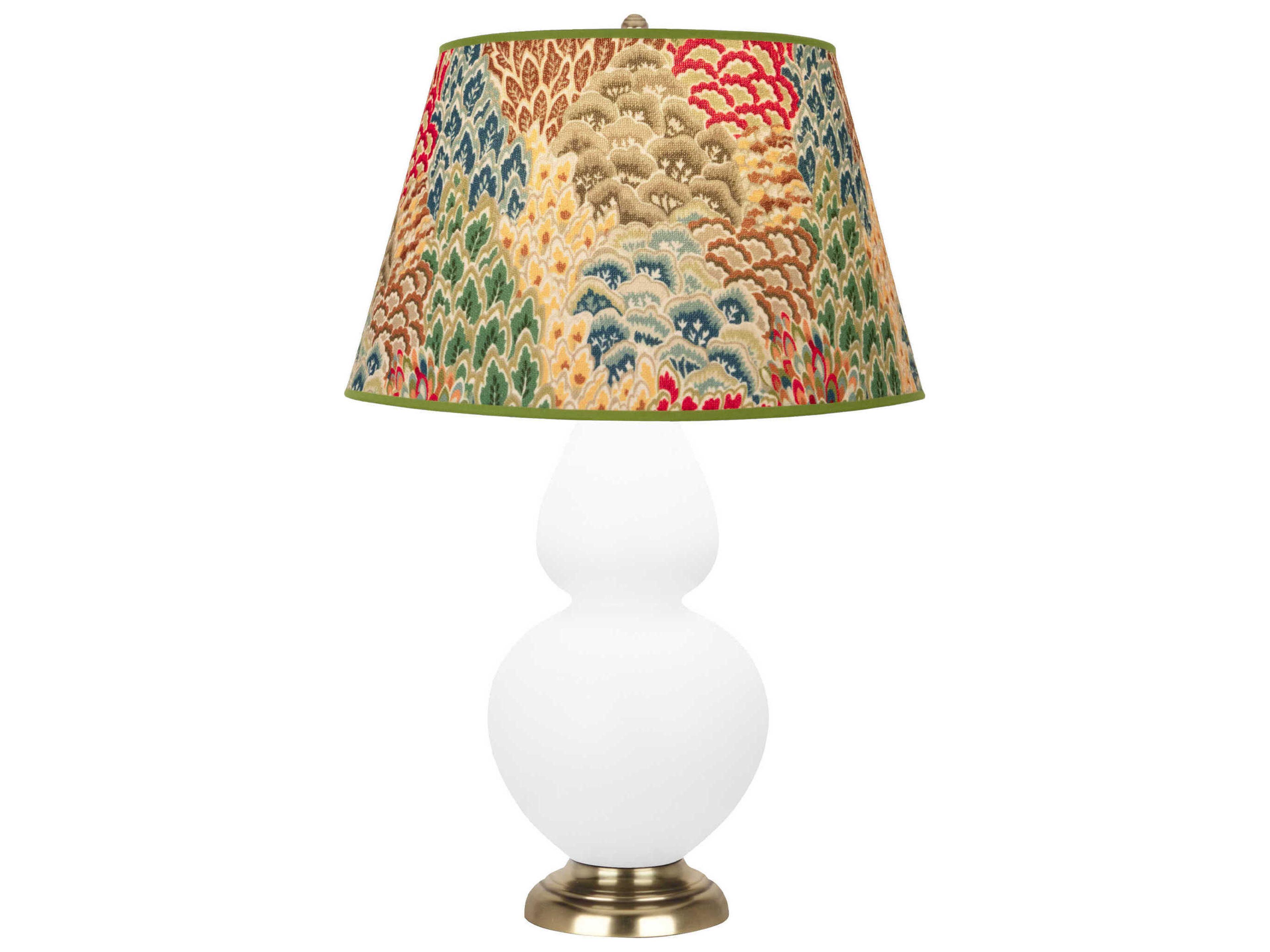 Robert Abbey Double Gourd Matte Daisy Glazed White Buffet Lamp