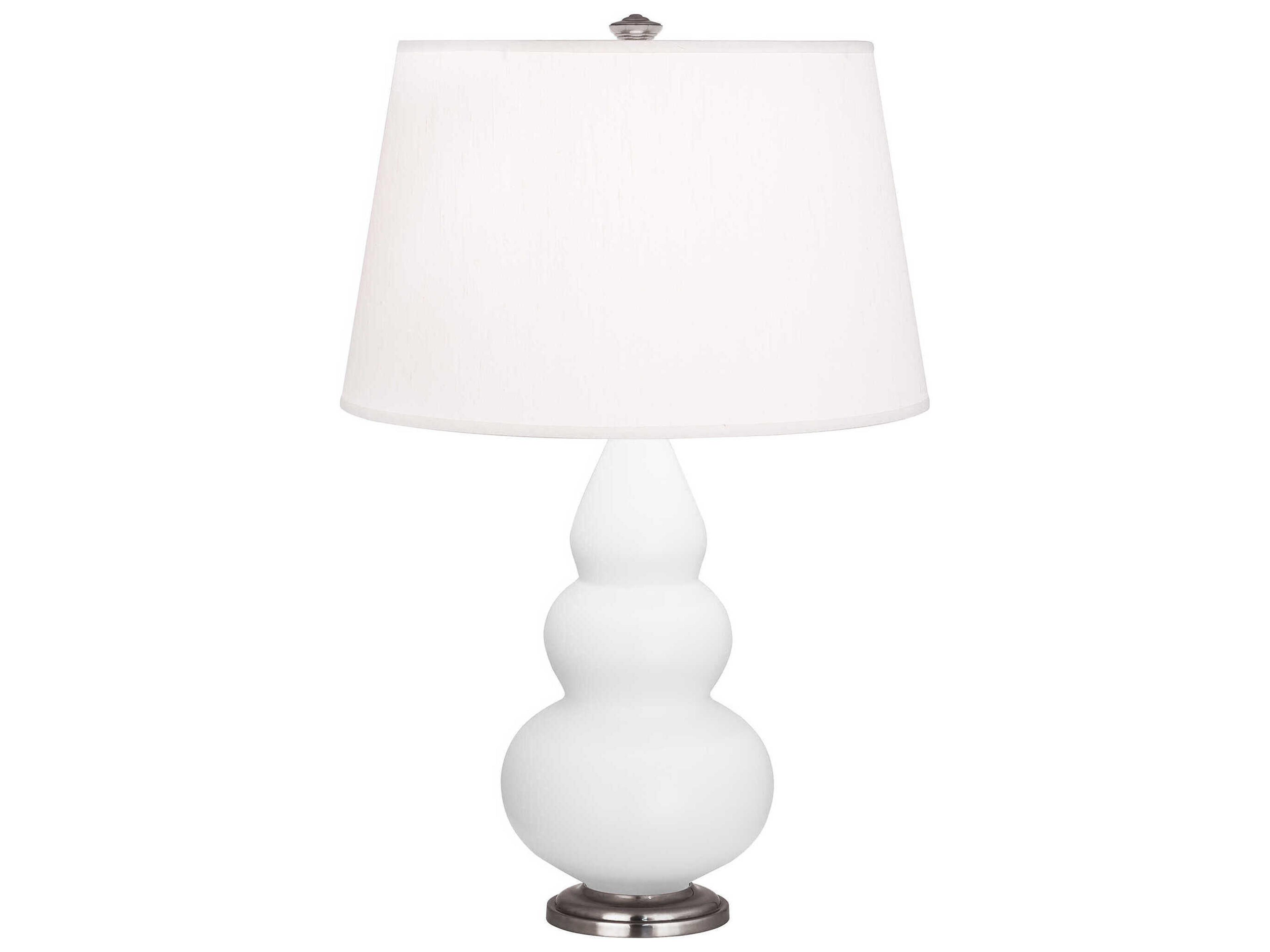 Robert Abbey Small Triple Gourd Matte Daisy Glazed White Table Lamp
