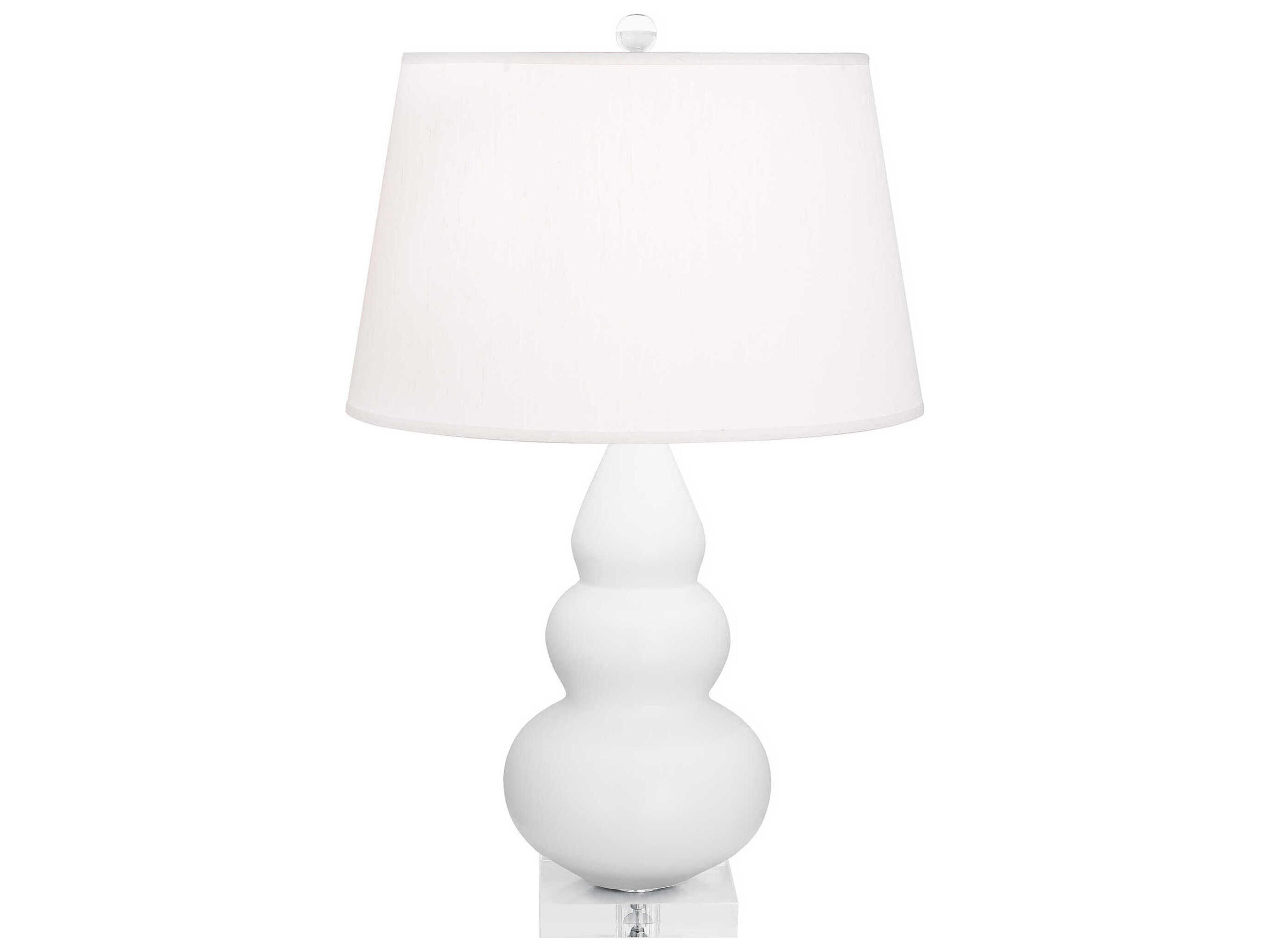 Robert Abbey Small Triple Gourd Matte Daisy Glazed White Table Lamp