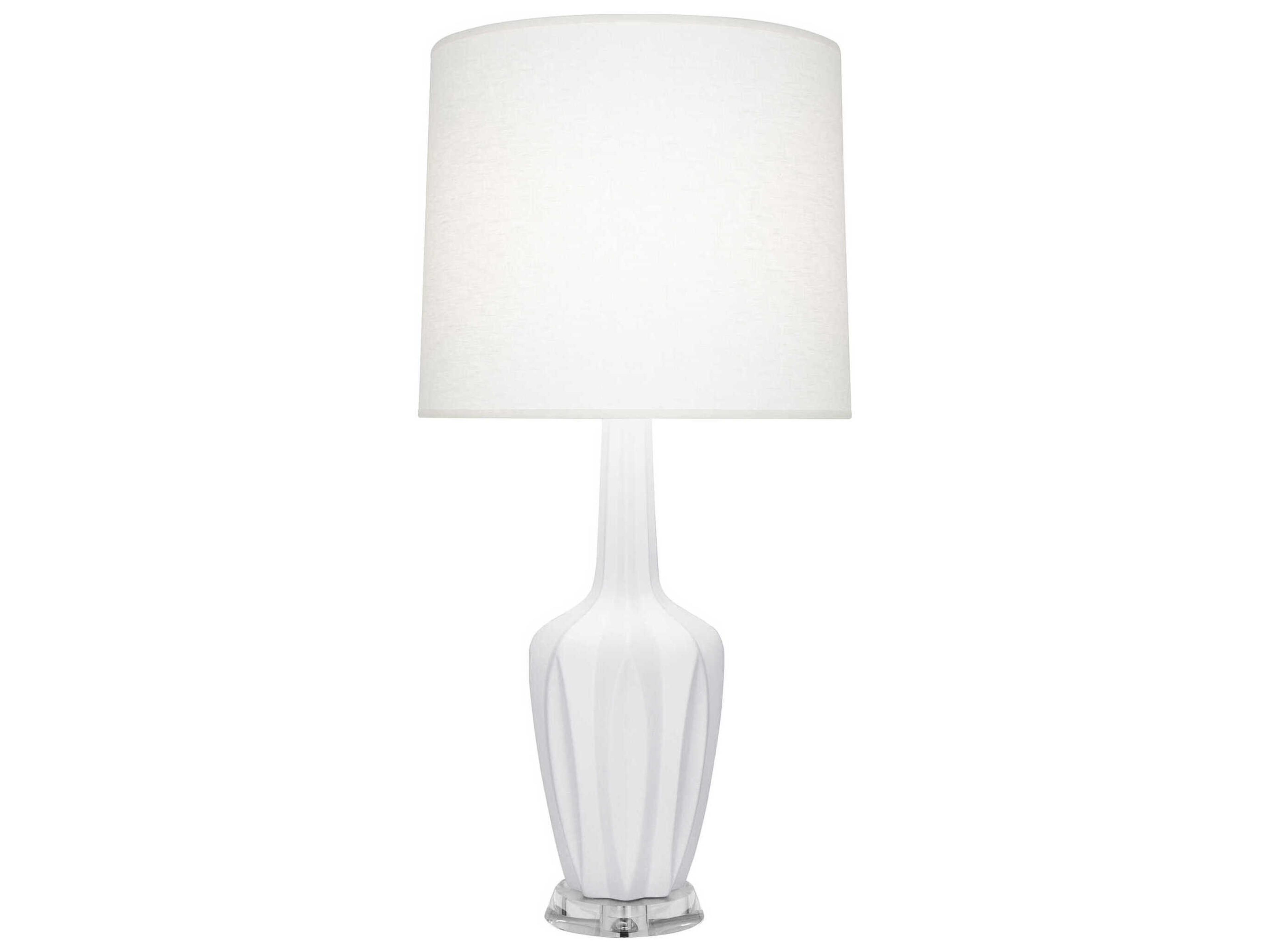 Emma Matte Daisy Glazed White Buffet Lamp