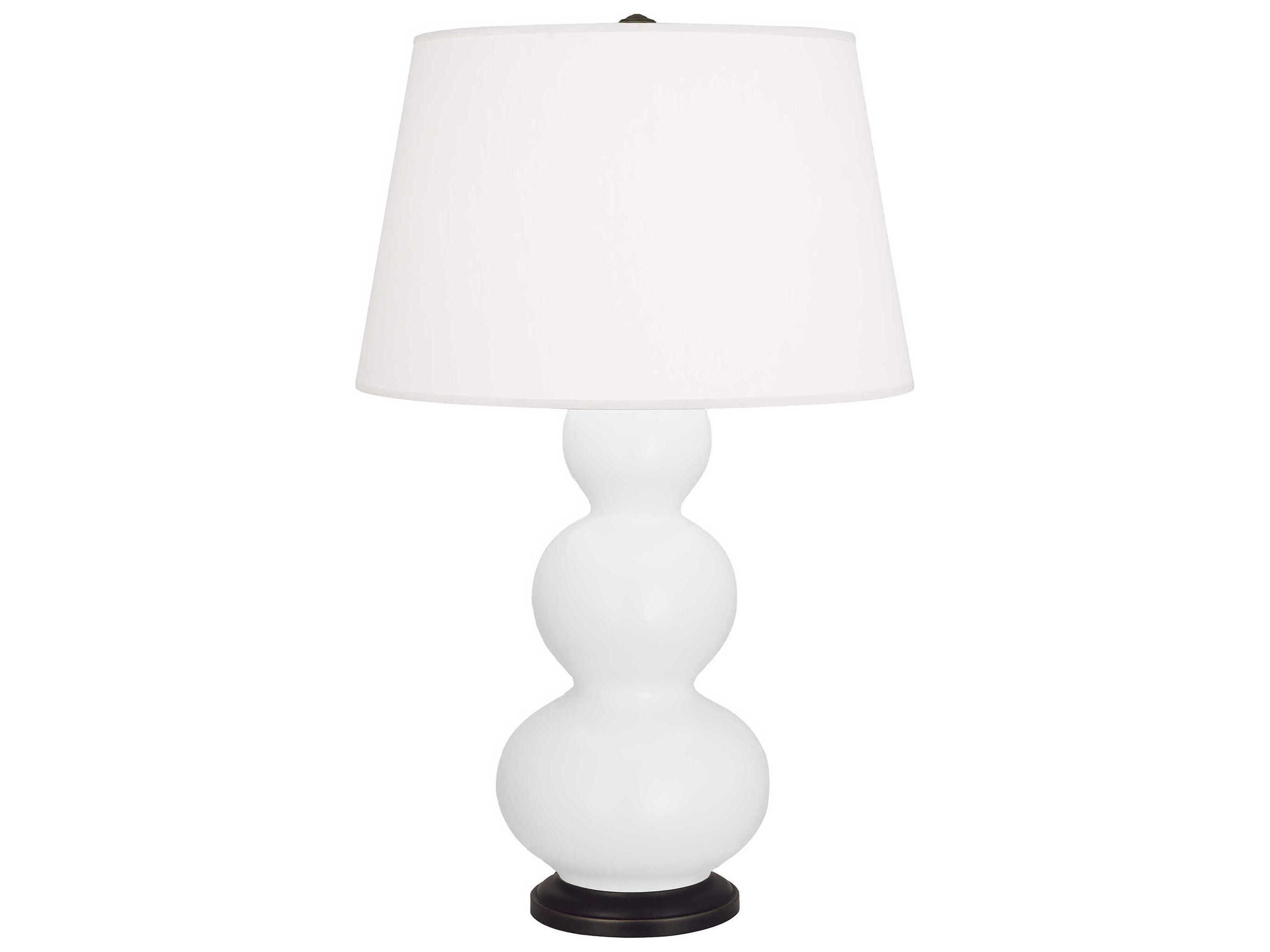 Robert Abbey Triple Gourd Matte Daisy Glazed White Buffet Lamp