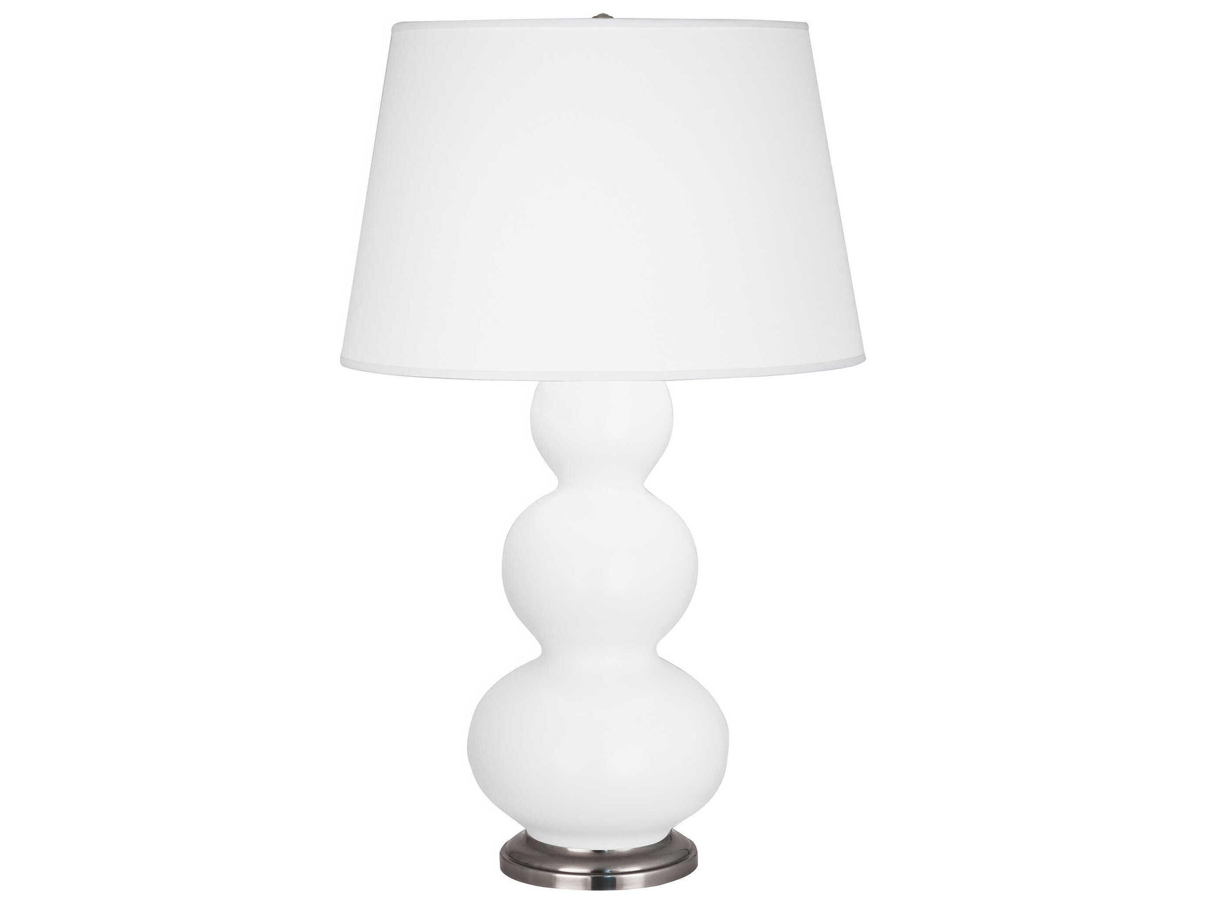 Robert Abbey Triple Gourd Matte Daisy Glazed White Buffet Lamp