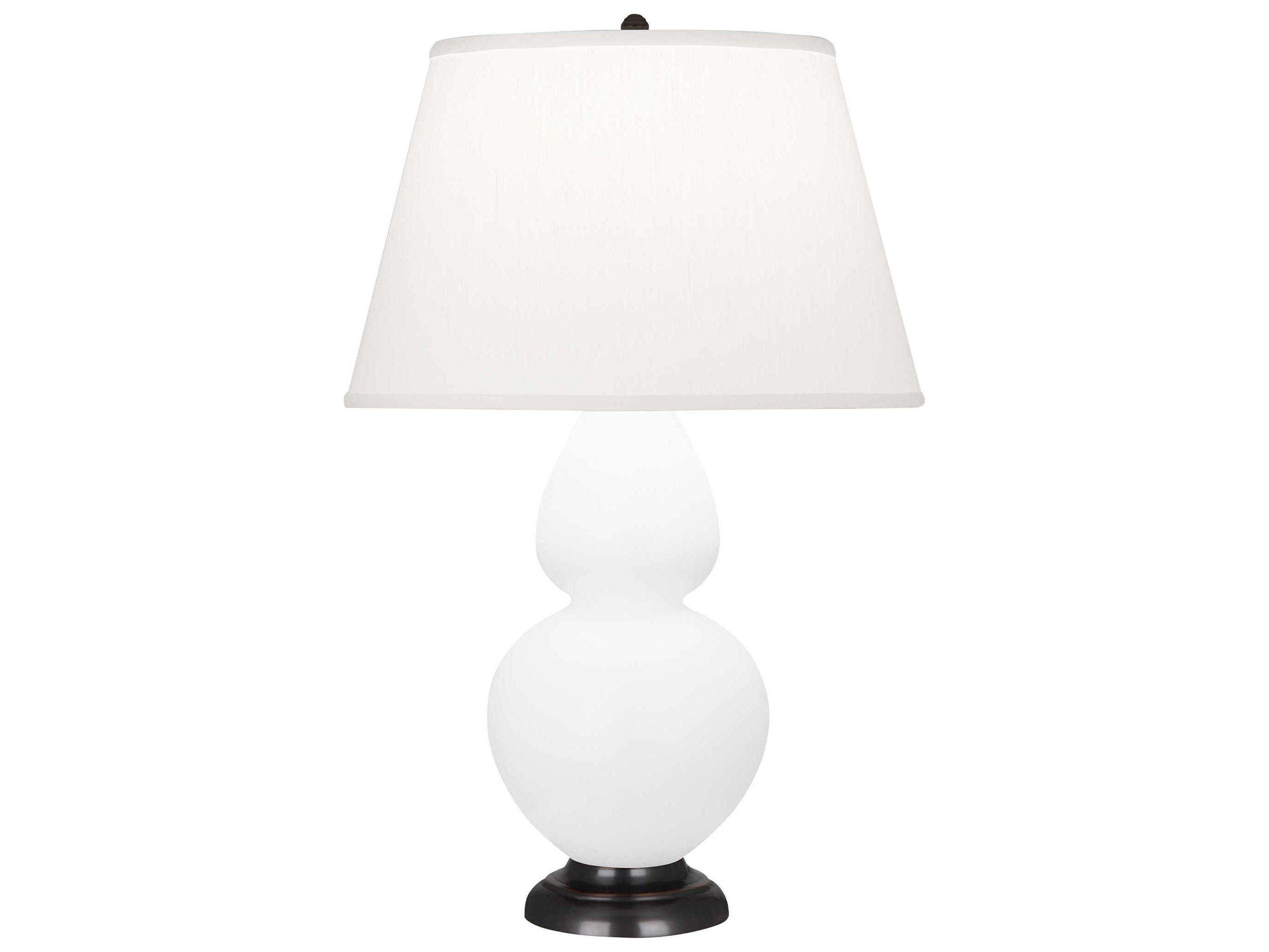 Robert Abbey Double Gourd Matte Daisy Glazed White Buffet Lamp