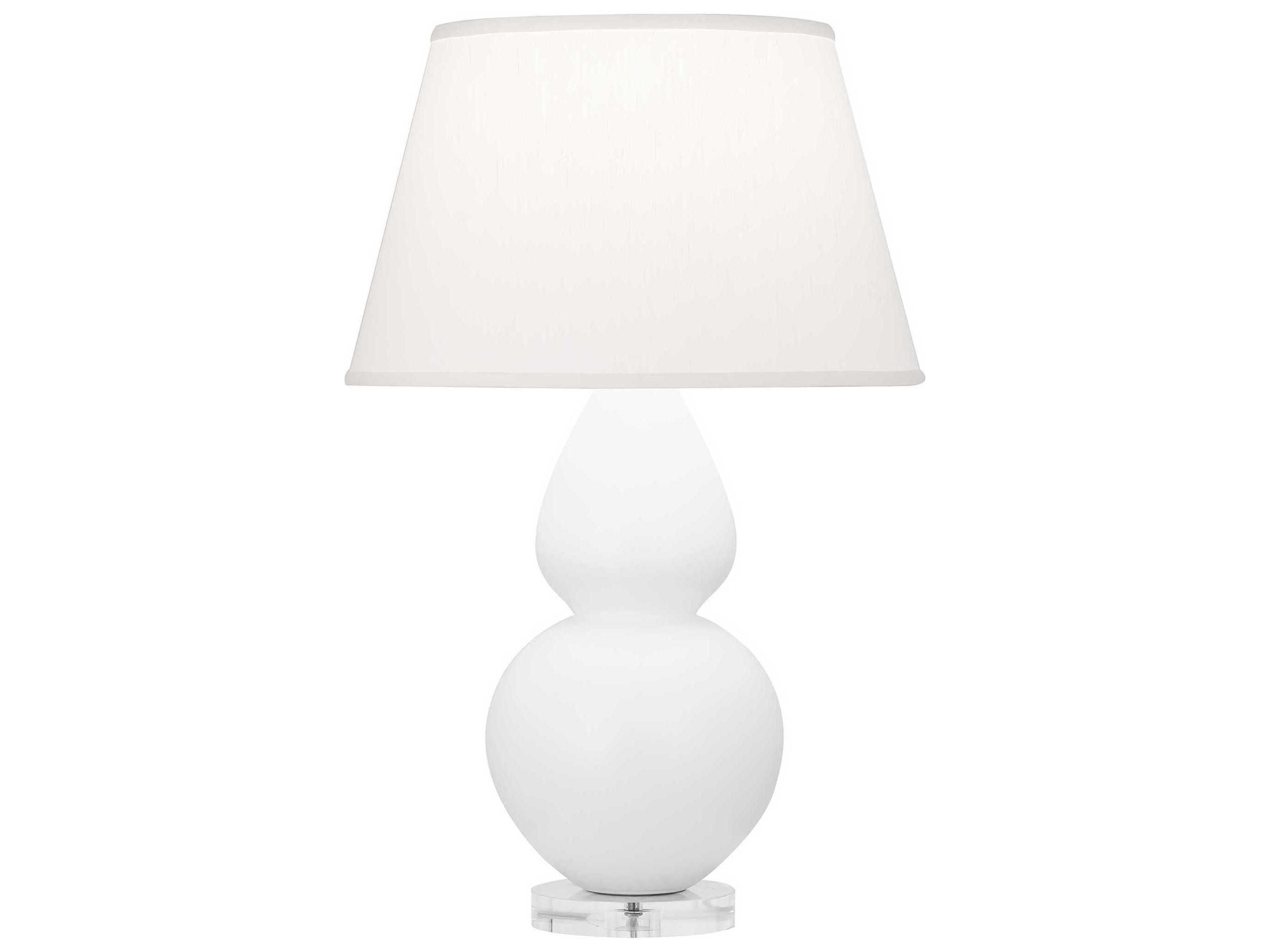 Robert Abbey Double Gourd Matte Daisy Glazed White Buffet Lamp