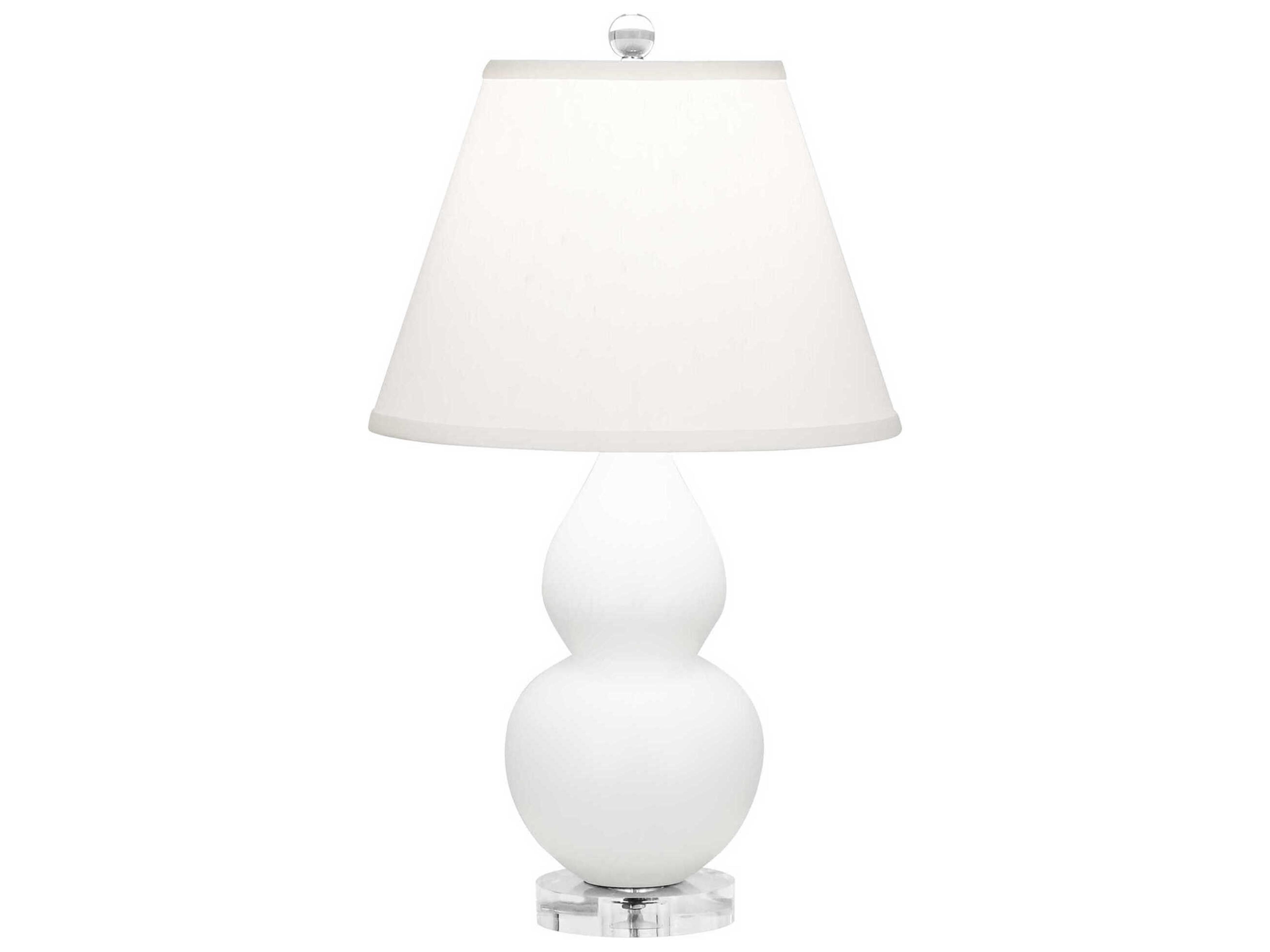 Robert Abbey Small Double Gourd Matte Daisy Glazed White Table Lamp