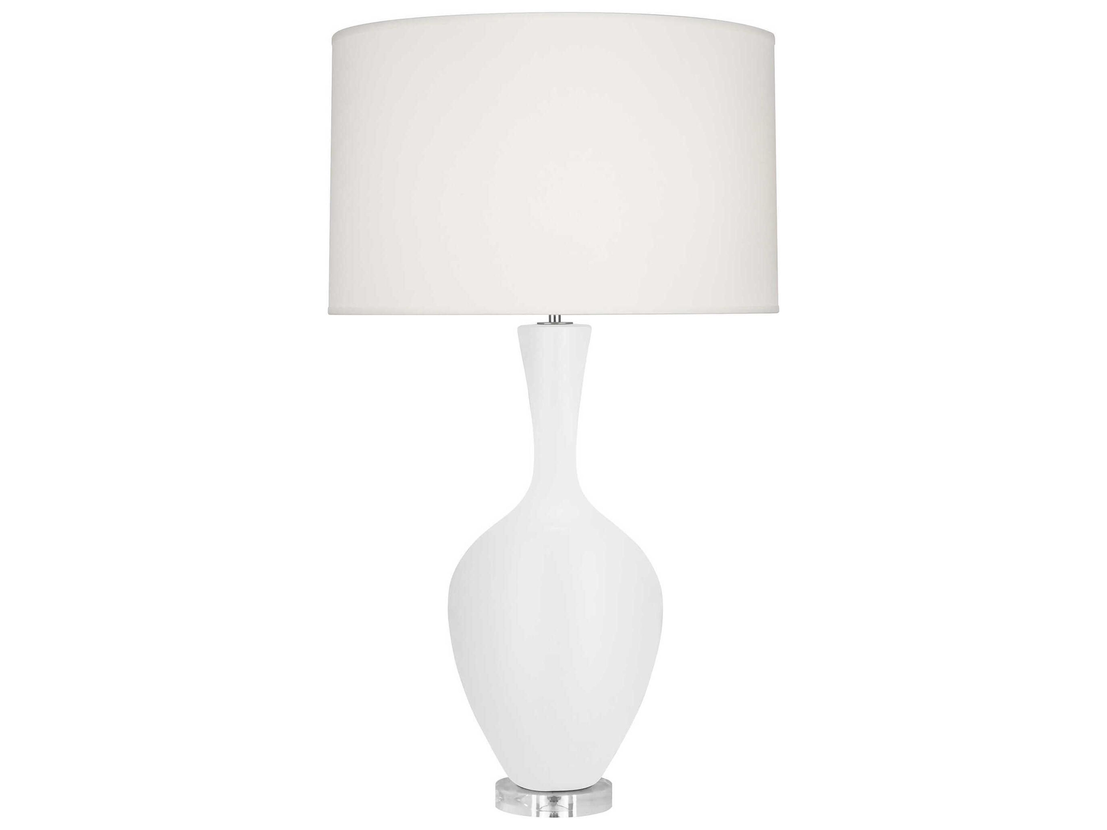 Audrey Matte Daisy Glazed White Buffet Lamp