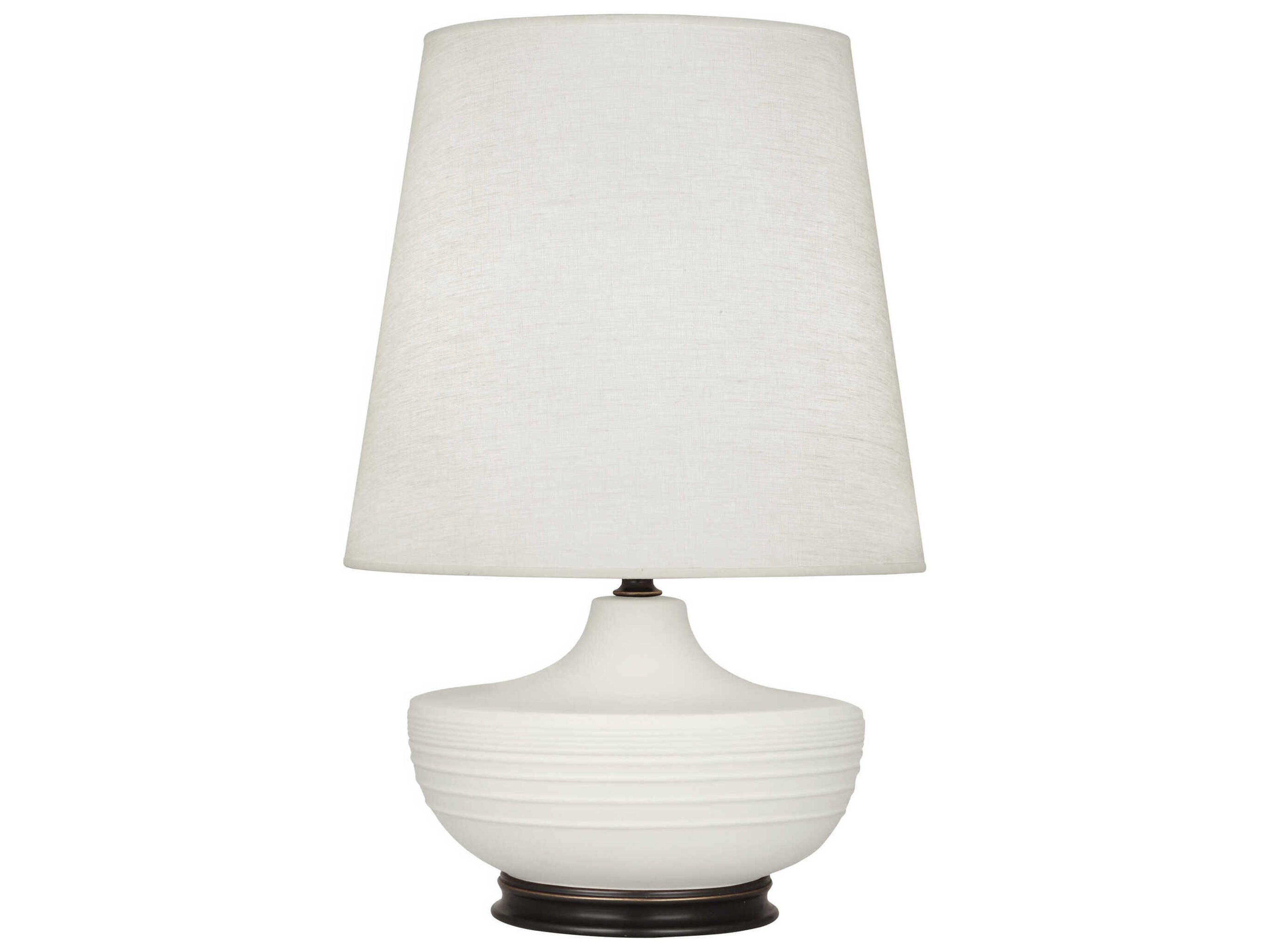 Robert Abbey Michael Berman Nolan Matte Lily Glazed Dark Antique Nickel White Buffet Lamp