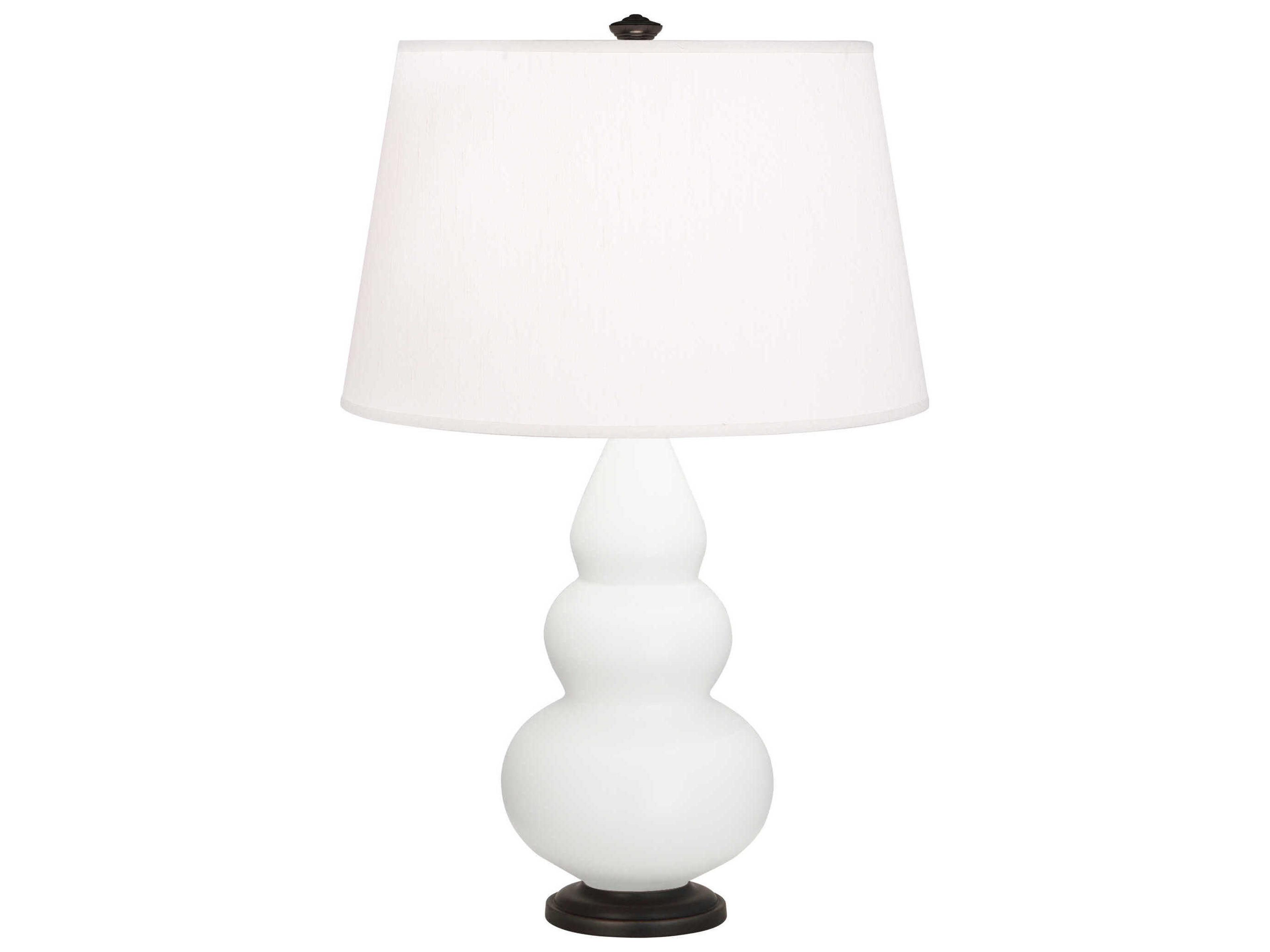 Robert Abbey Small Triple Gourd Matte Lily Glazed White Table Lamp