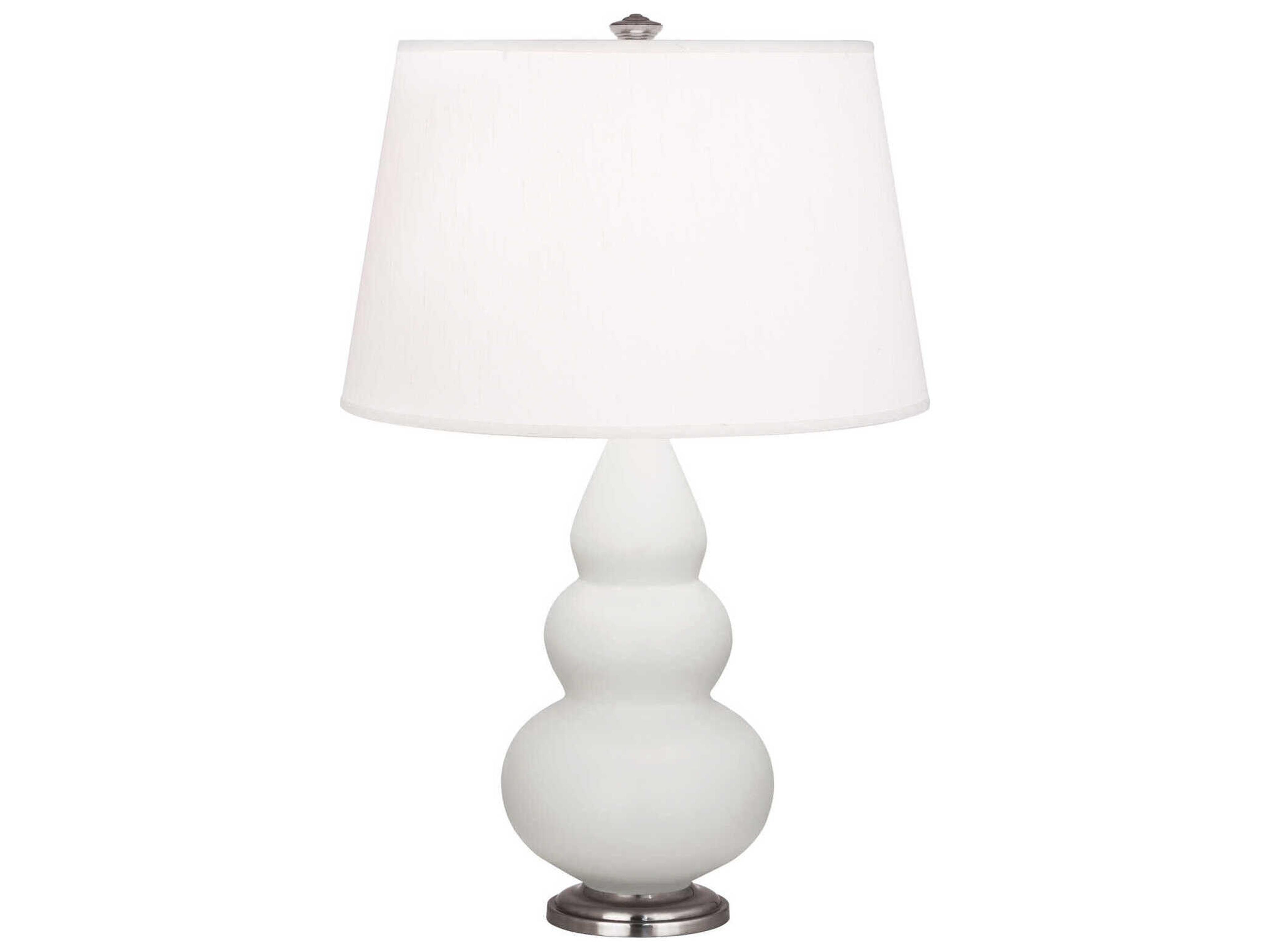 Robert Abbey Small Triple Gourd Matte Lily Glazed White Table Lamp