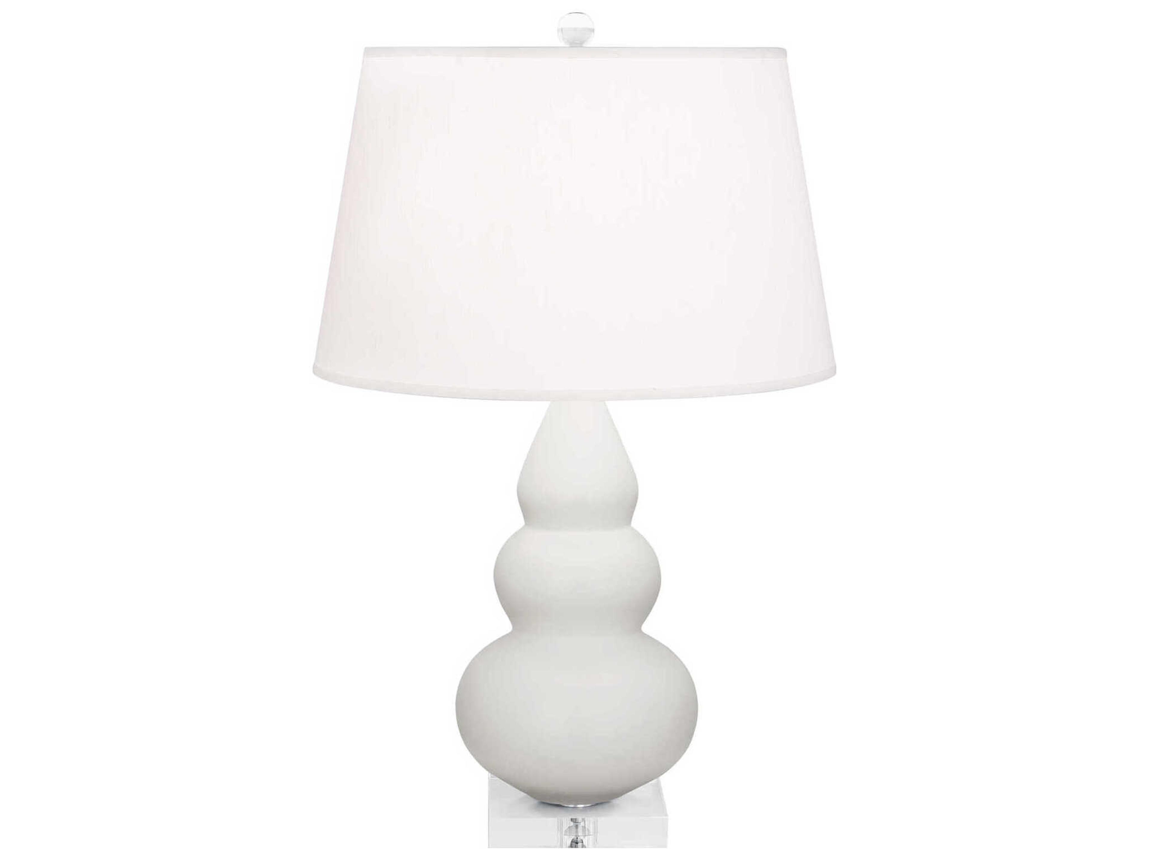 Robert Abbey Small Triple Gourd Matte Lily Glazed White Table Lamp