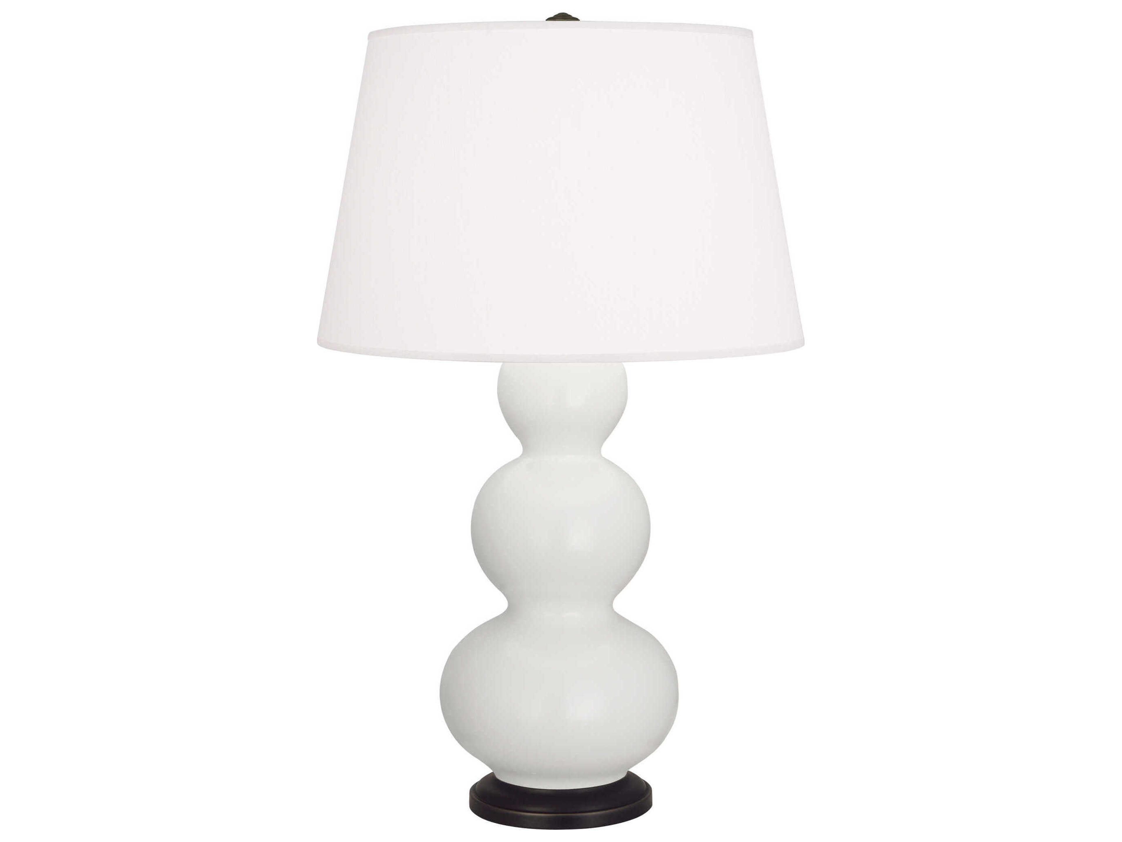 Robert Abbey Triple Gourd Matte Lily Glazed White Buffet Lamp