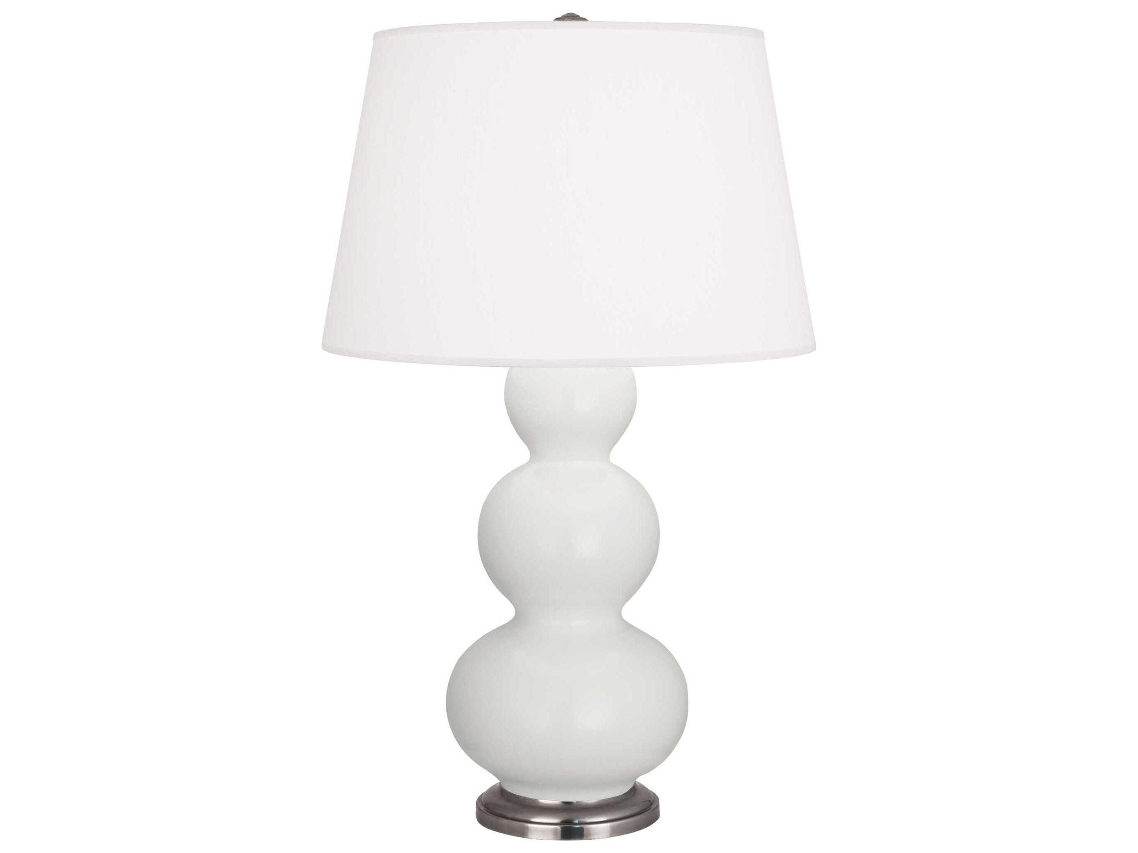 Robert Abbey Triple Gourd Matte Lily Glazed White Buffet Lamp