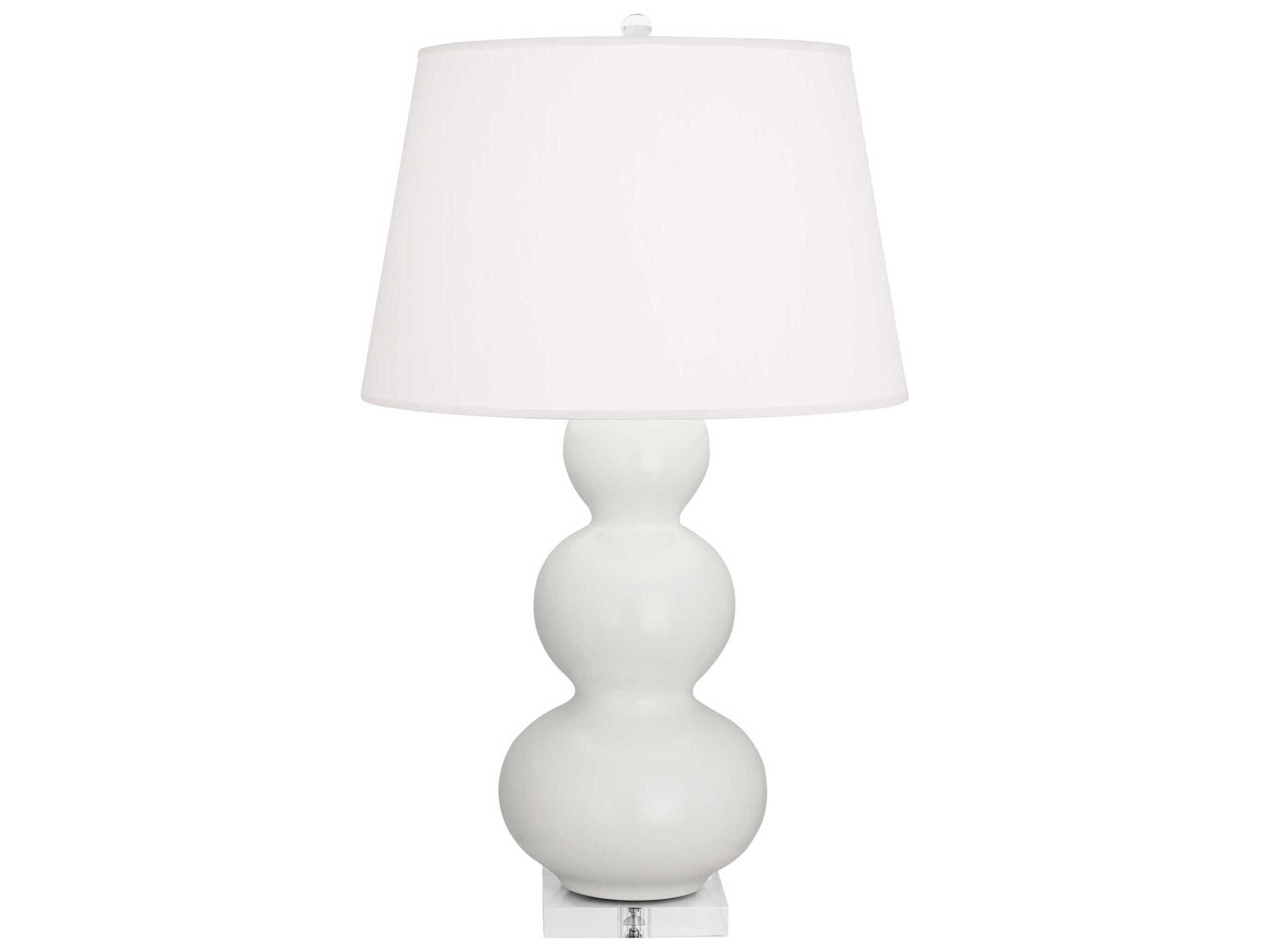 Robert Abbey Triple Gourd Matte Lily Glazed White Buffet Lamp