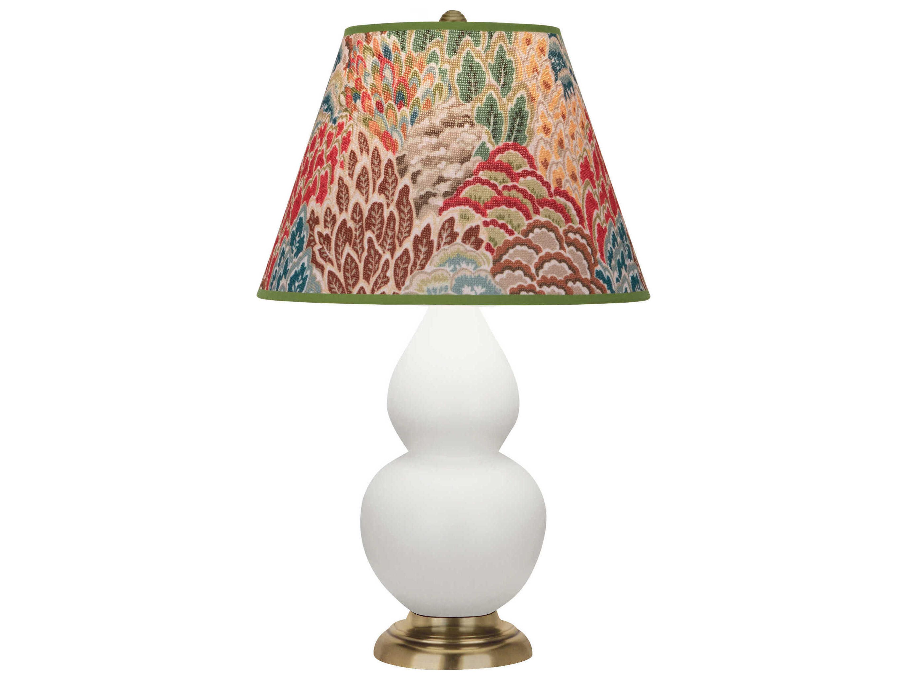 Robert Abbey Small Double Gourd Matte Lily Glazed White Table Lamp