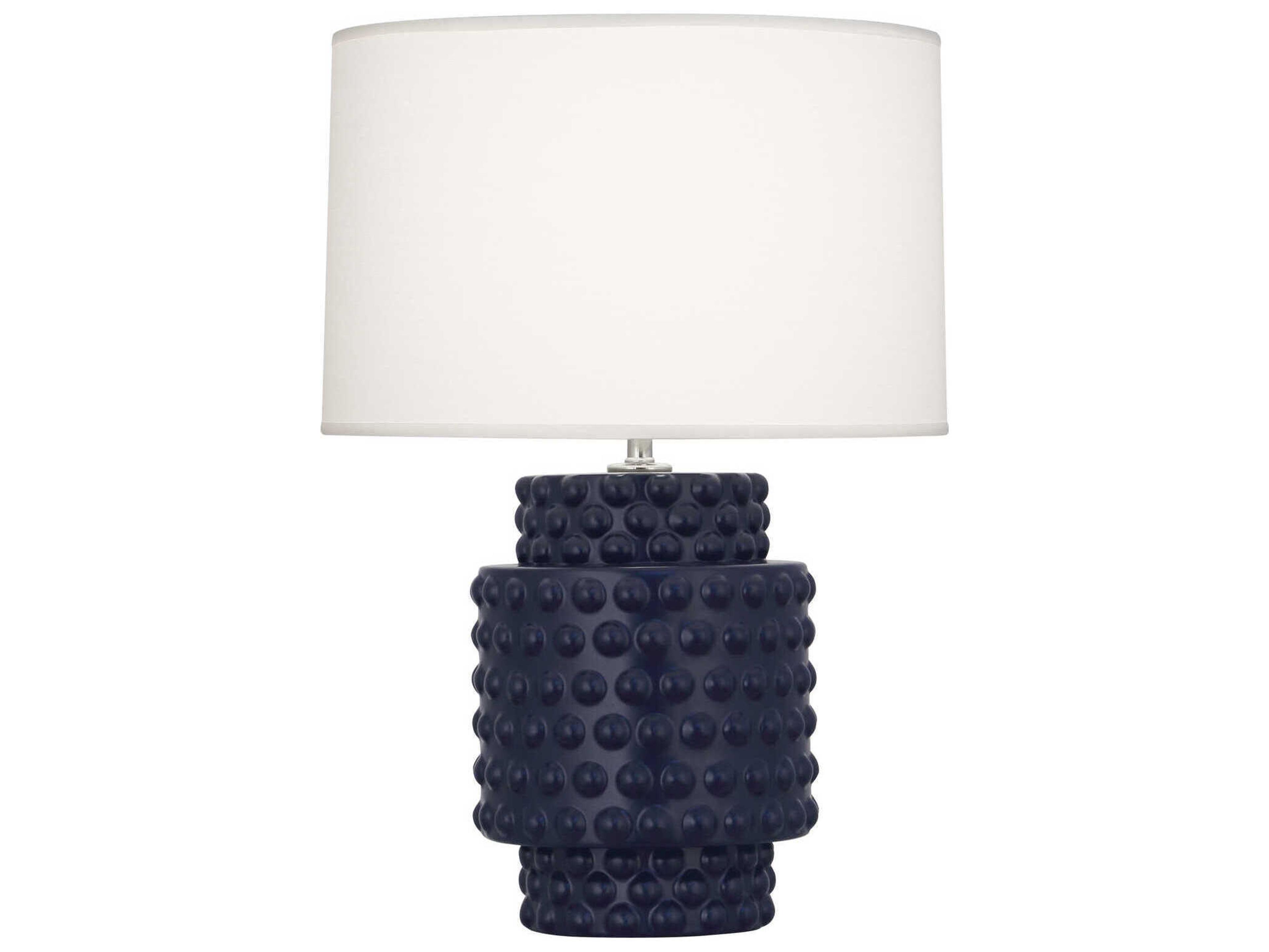 Dolly Matte Midnight Blue Glazed Textured Table Lamp