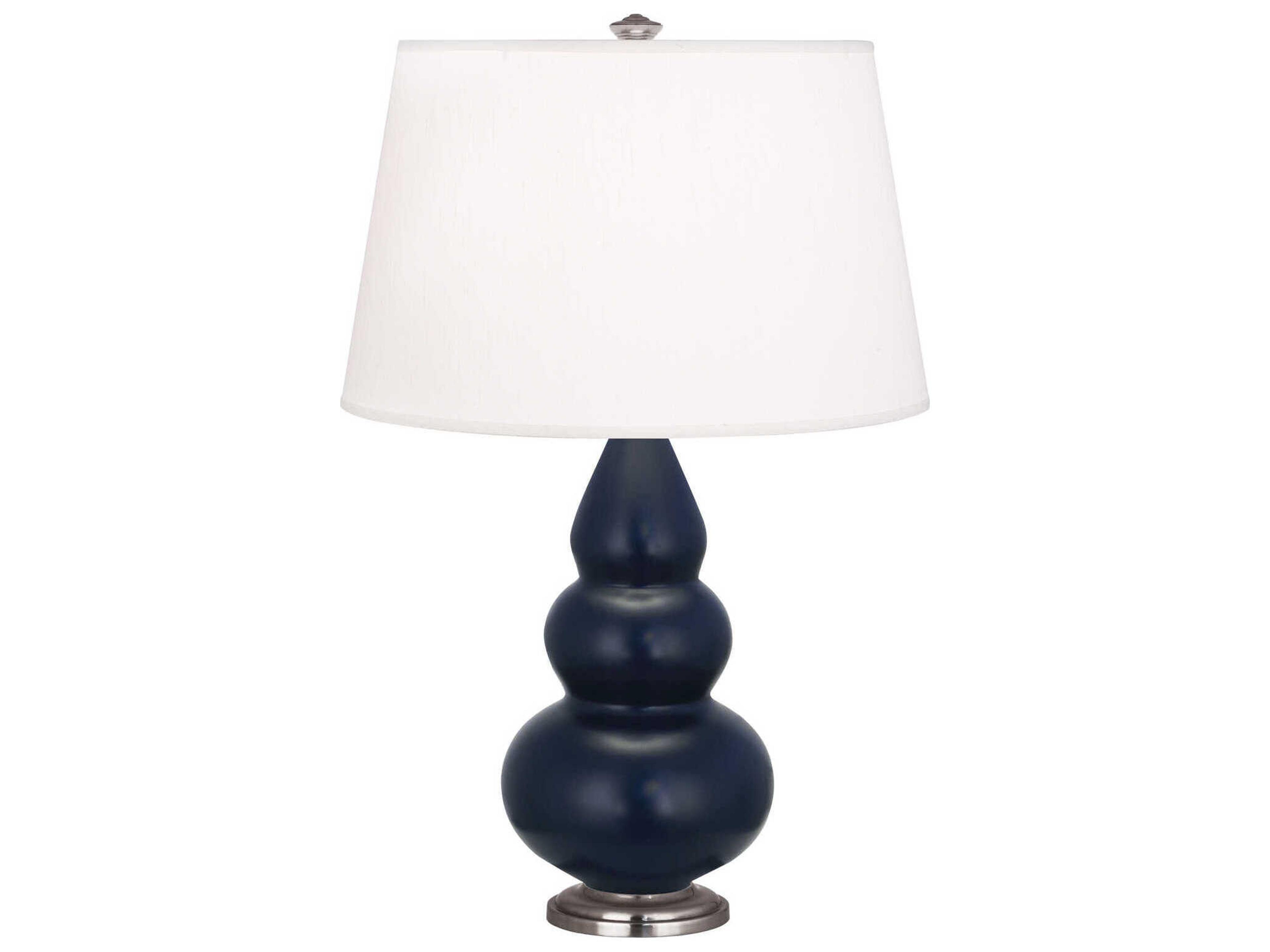 Robert Abbey Small Triple Gourd Matte Midnight Blue Glazed Table Lamp