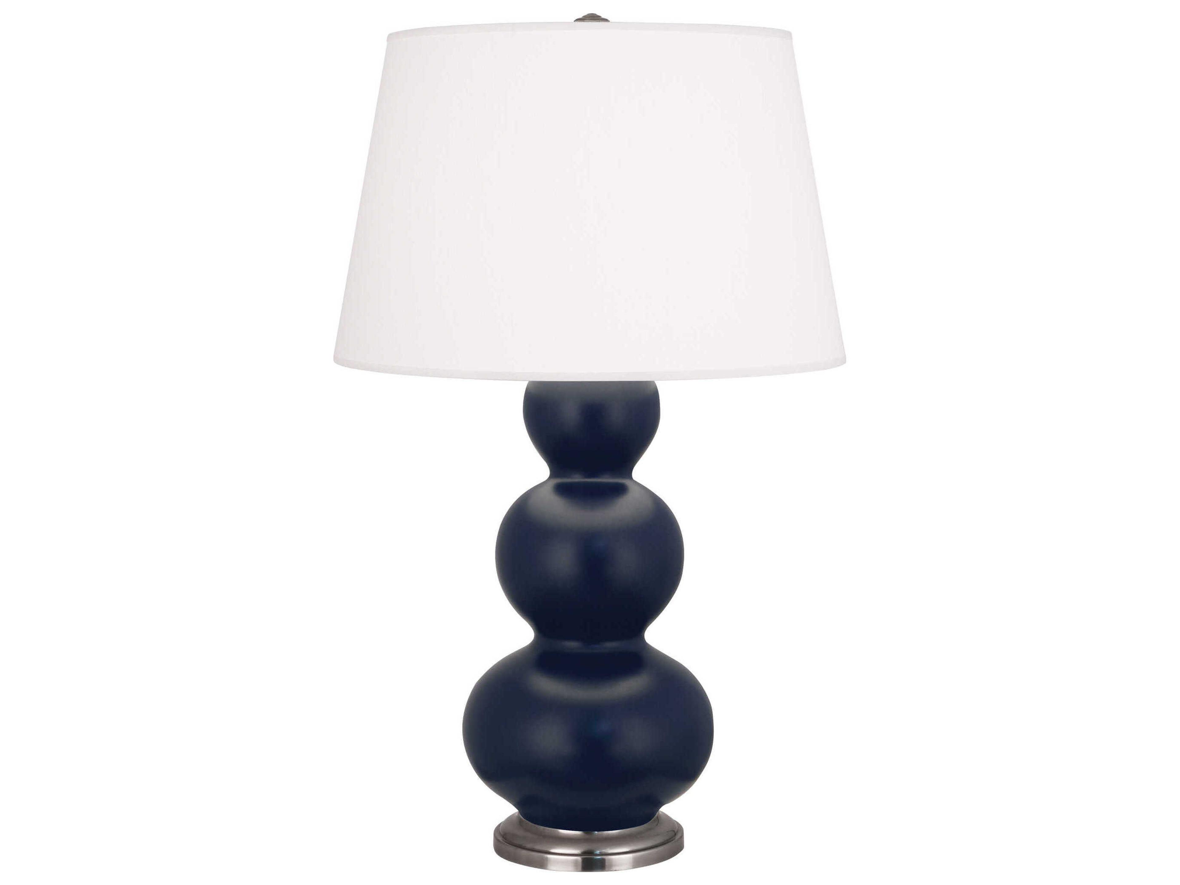 Robert Abbey Triple Gourd Matte Midnight Blue Glazed Buffet Lamp