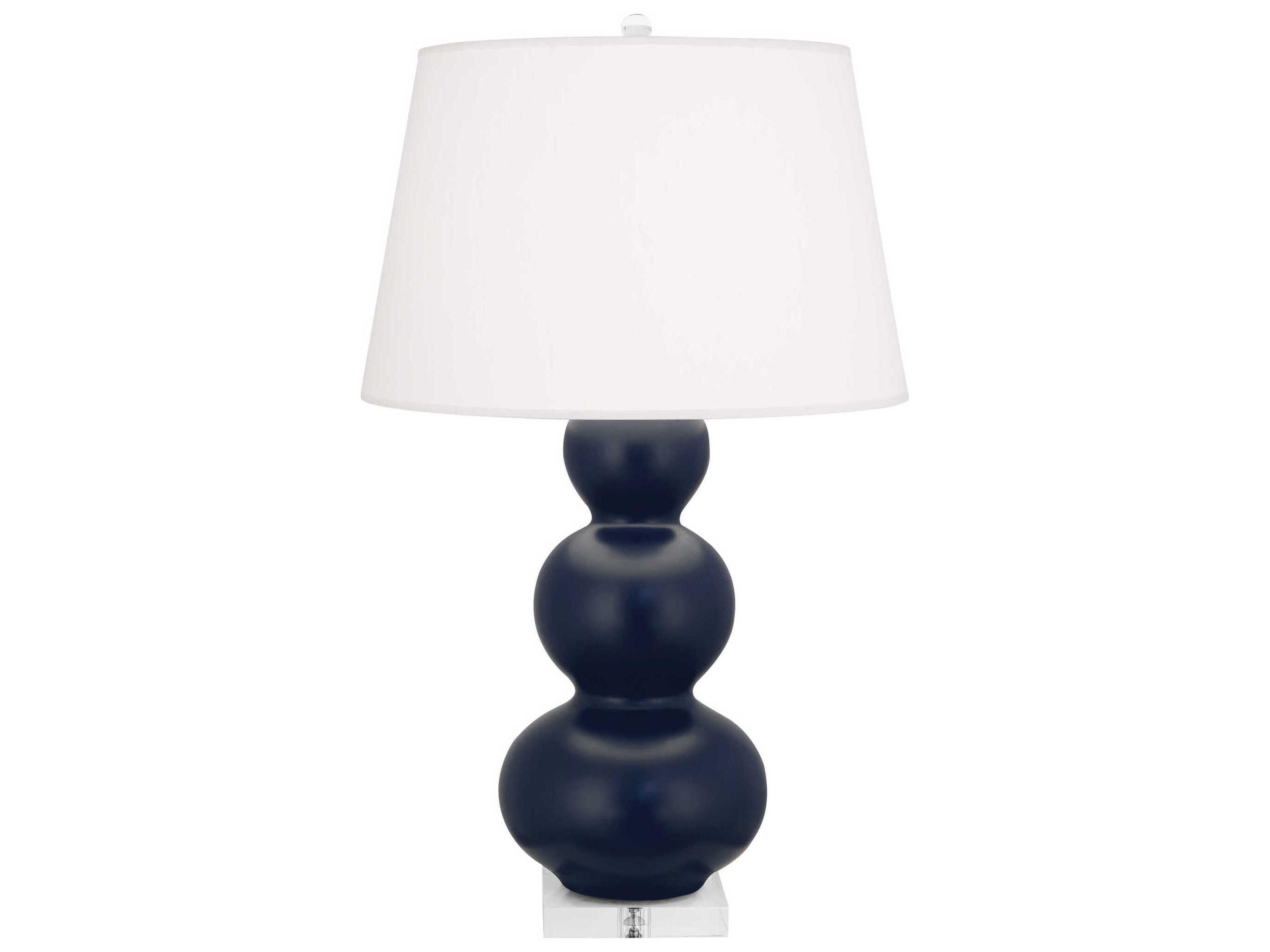 Robert Abbey Triple Gourd Matte Midnight Blue Glazed Buffet Lamp