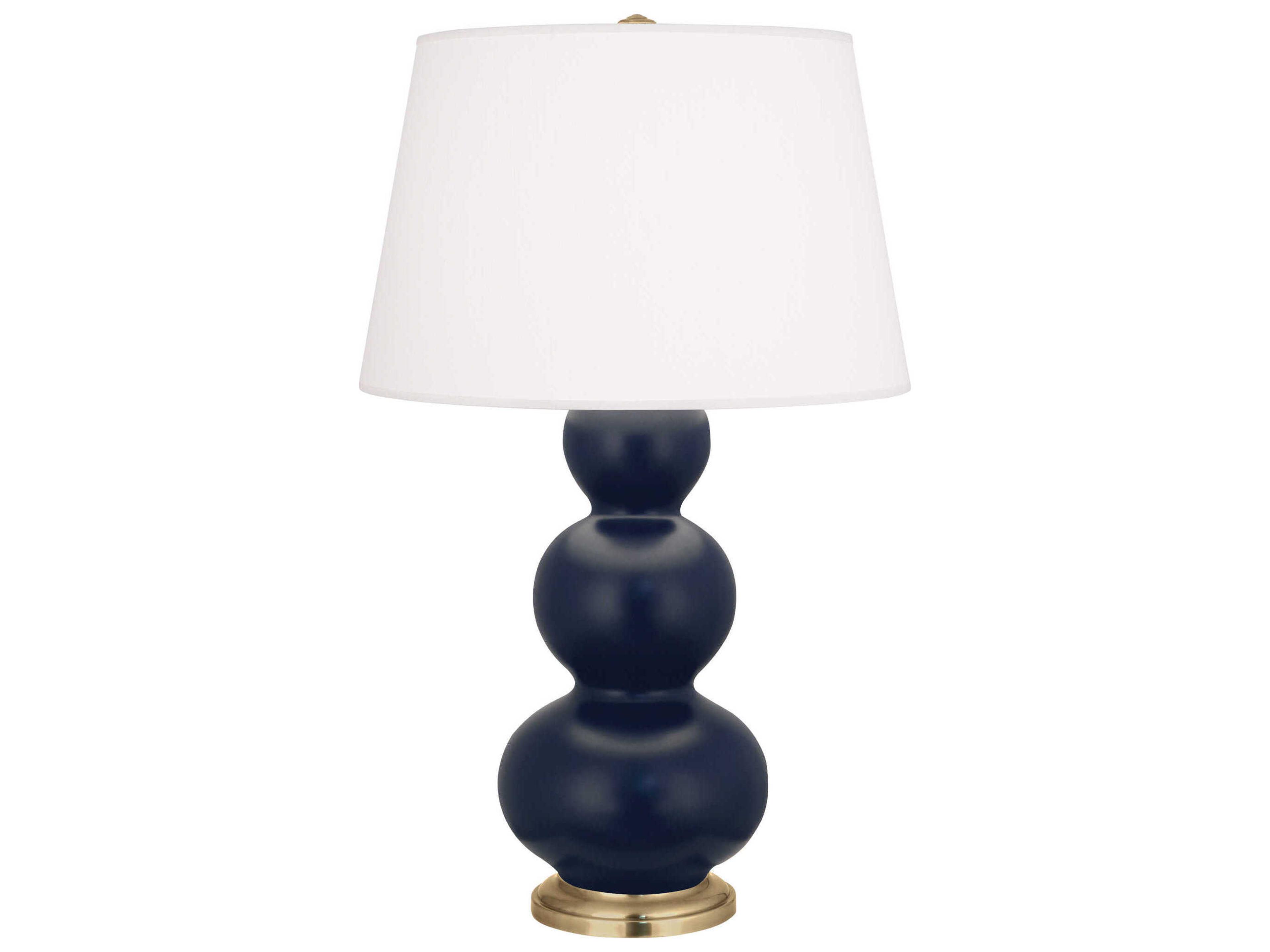 Robert Abbey Triple Gourd Matte Midnight Blue Glazed Buffet Lamp