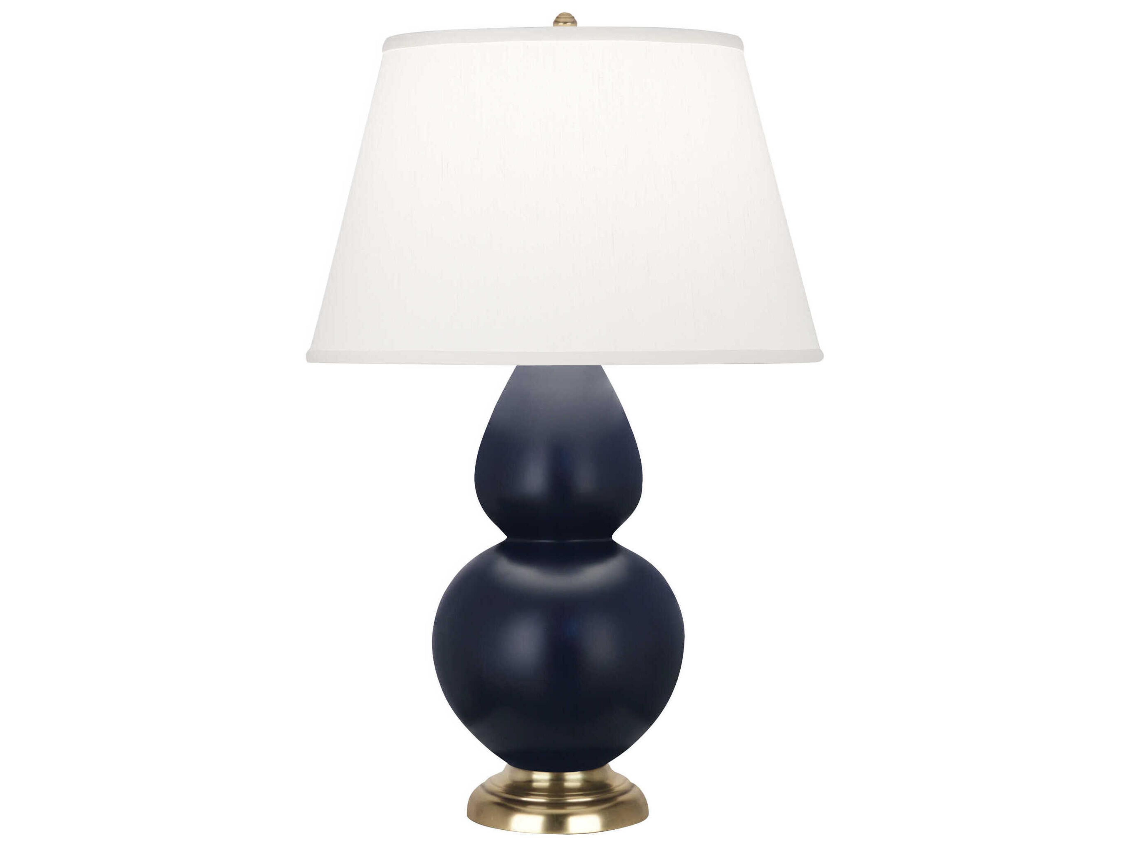 Double Gourd Matte Midnight Blue Glazed Buffet Lamp
