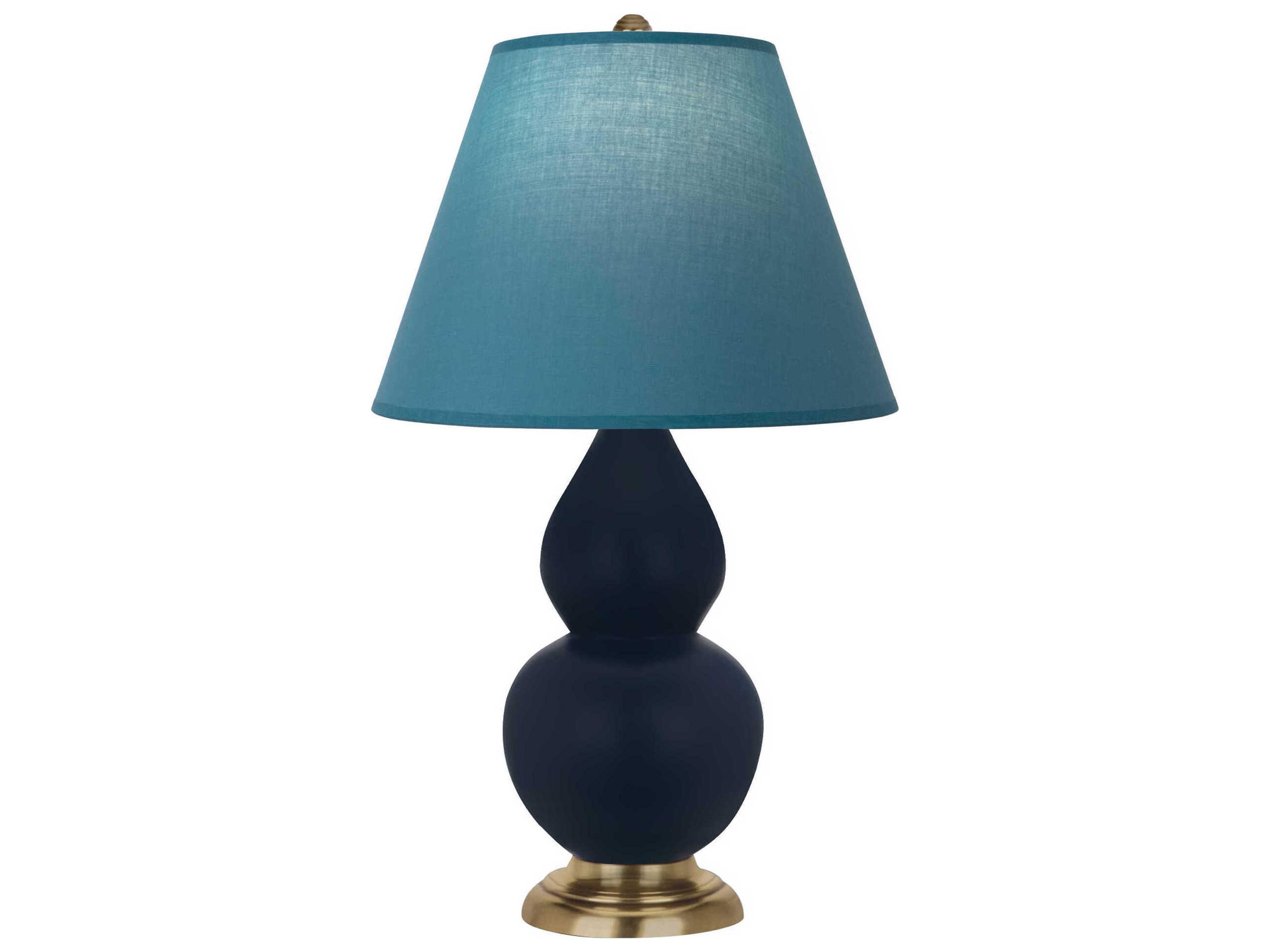 Robert Abbey Small Double Gourd Matte Midnight Blue Glazed Table Lamp