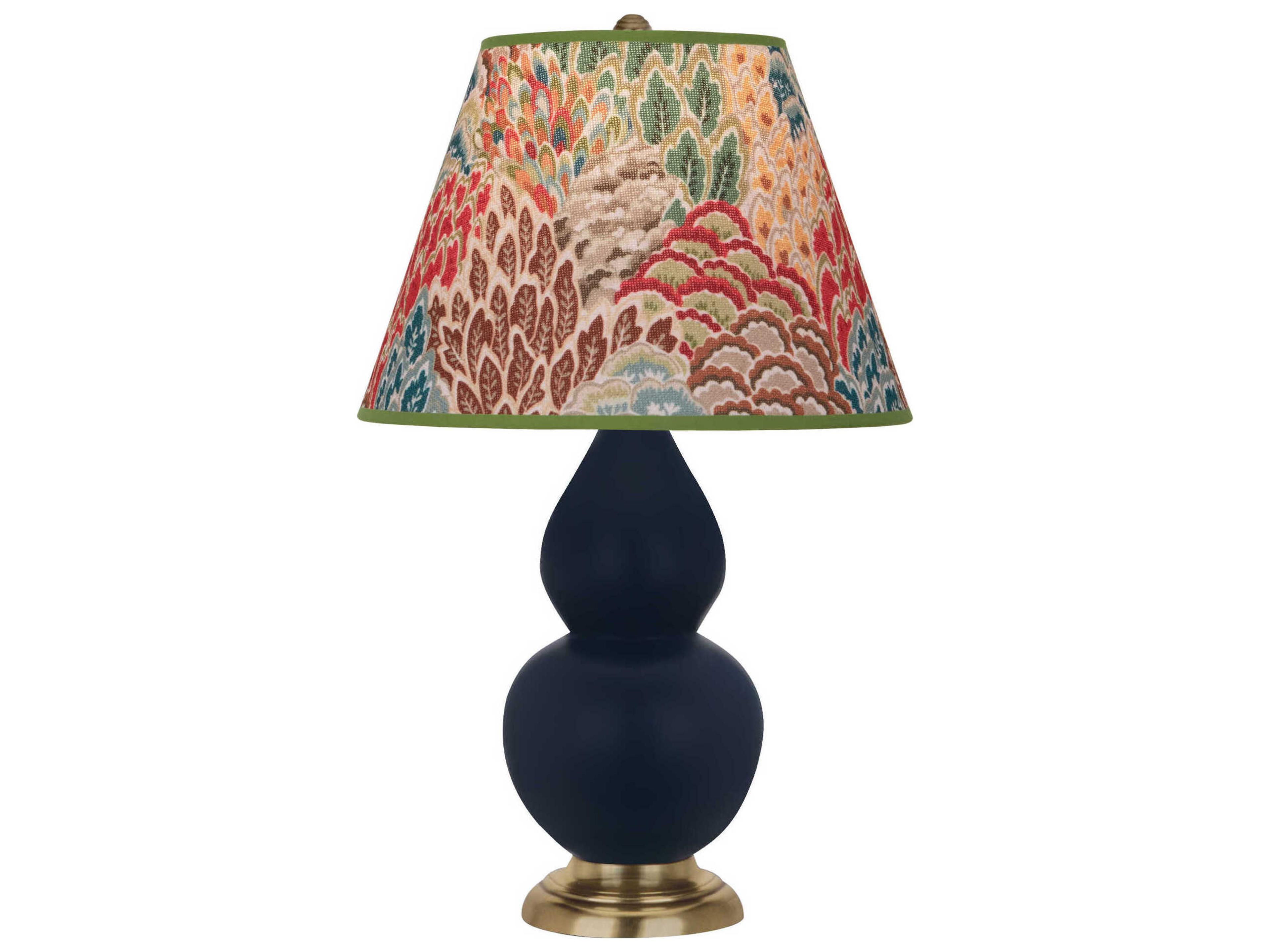 Robert Abbey Small Double Gourd Matte Midnight Blue Glazed Table Lamp