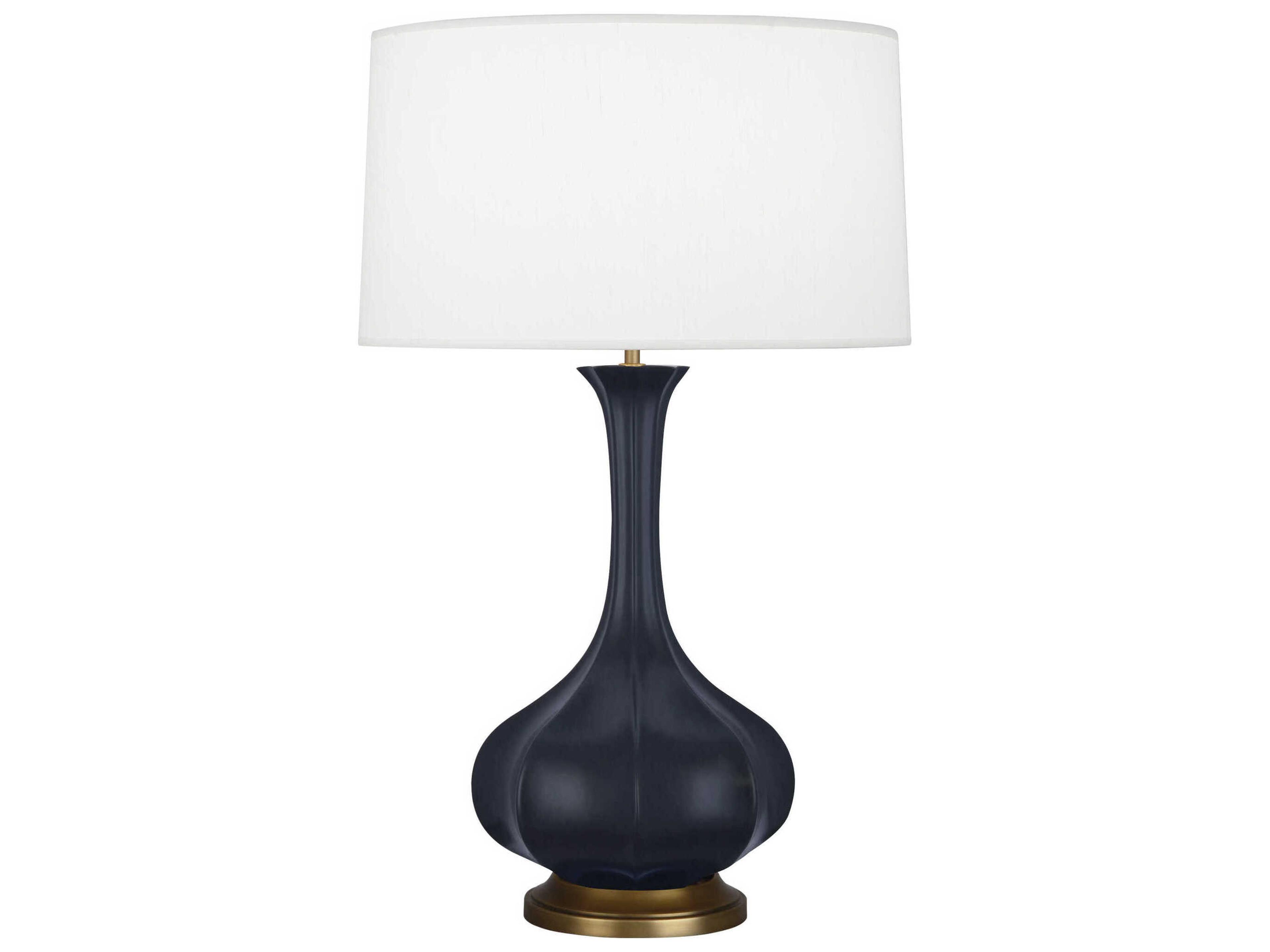 Pike Matte Midnight Blue Glazed Aged Brass Buffet Lamp