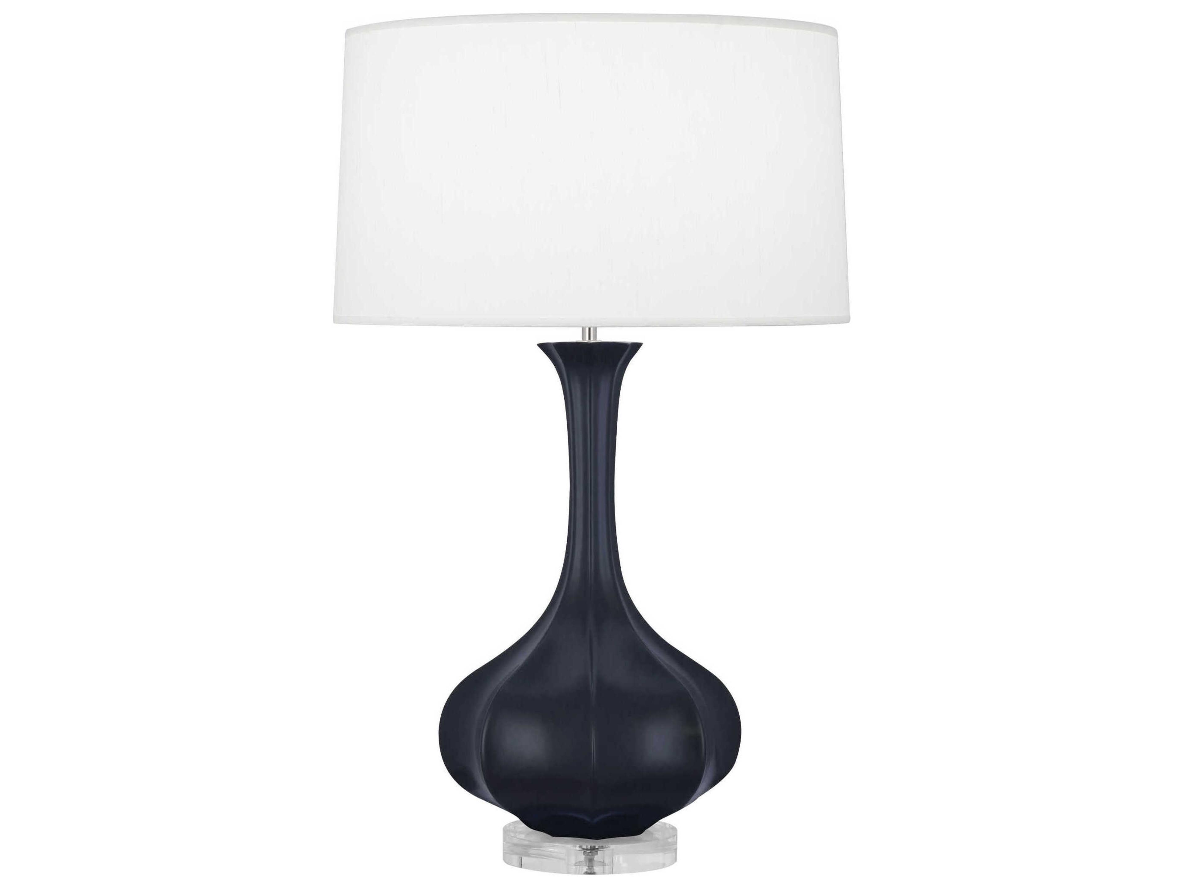 Pike Matte Midnight Blue Glazed Lucite Buffet Lamp