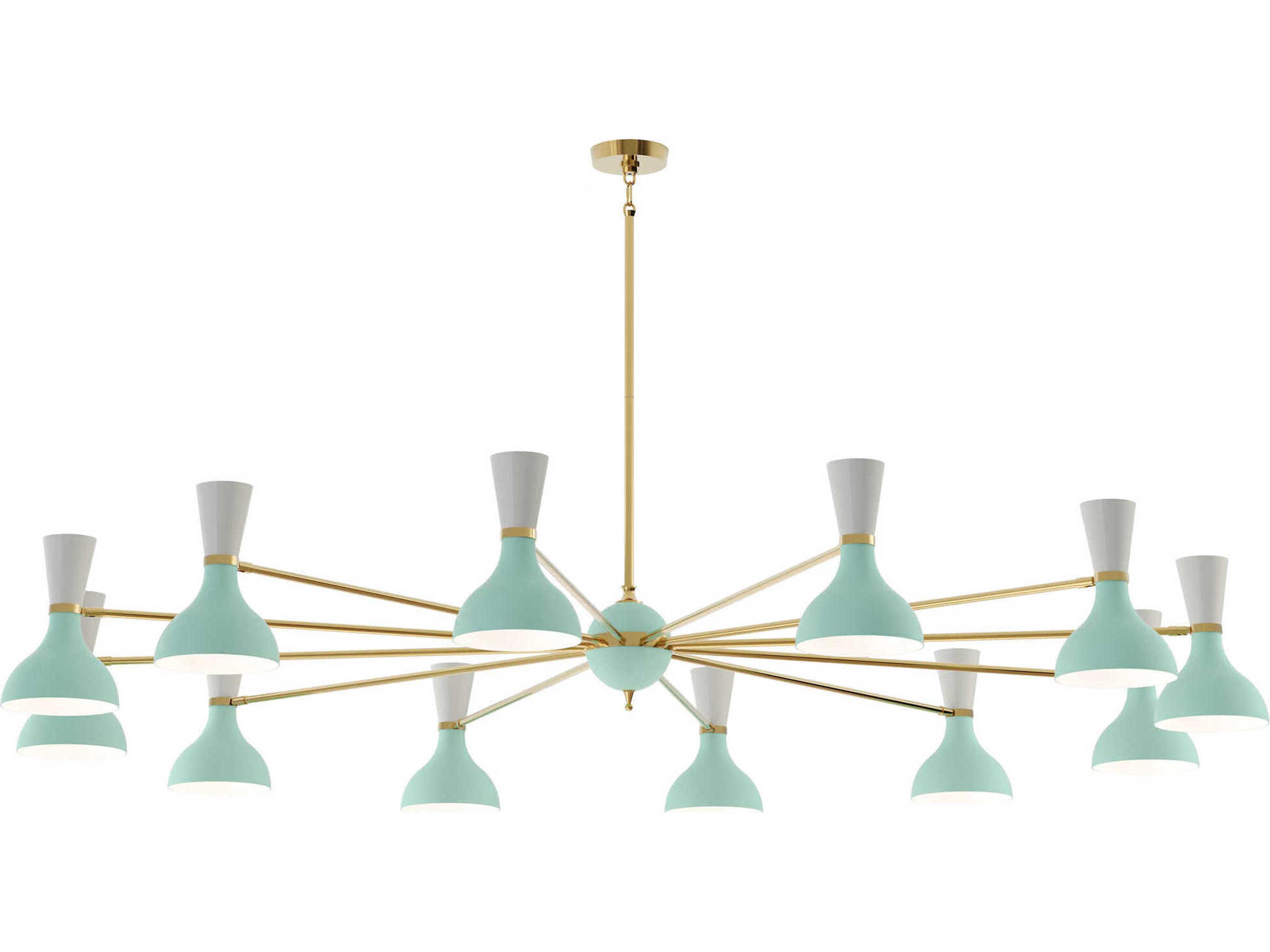 Clare 12-Light Mint Lily Green Chandelier