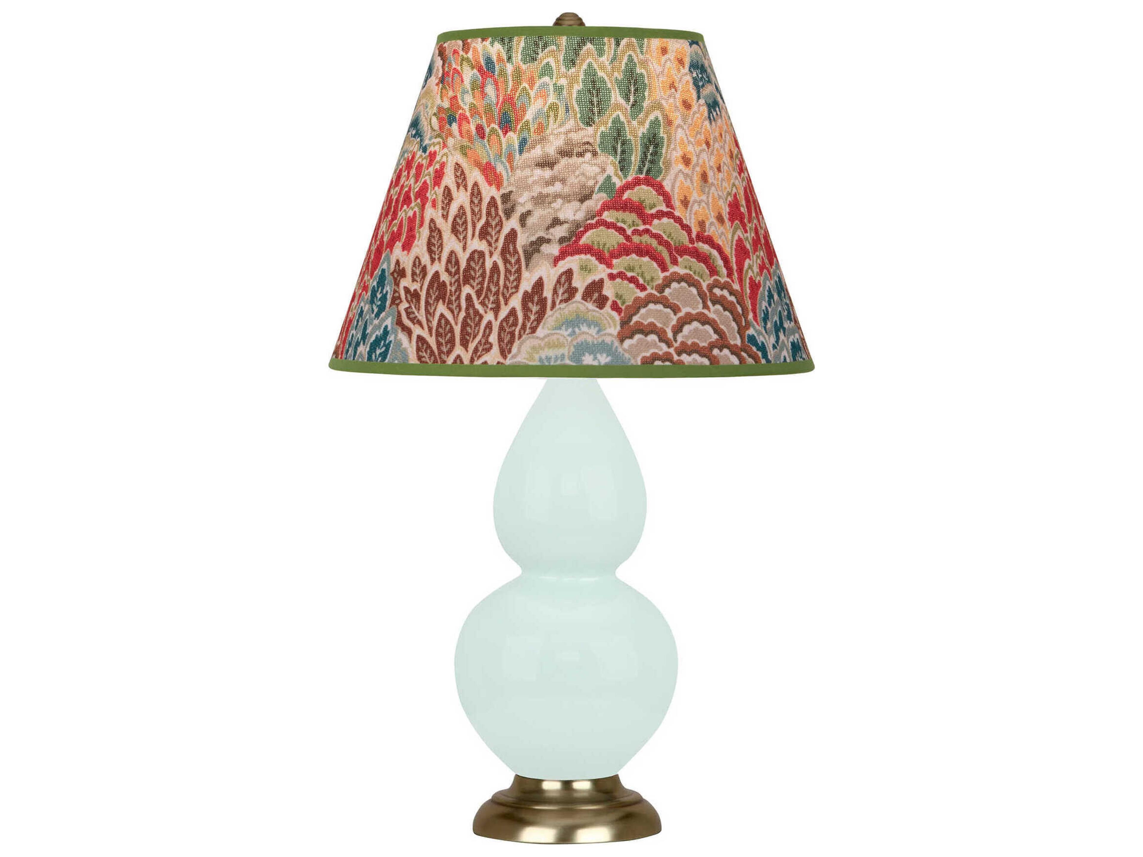 Robert Abbey Small Double Gourd Mint Glazed Green Table Lamp