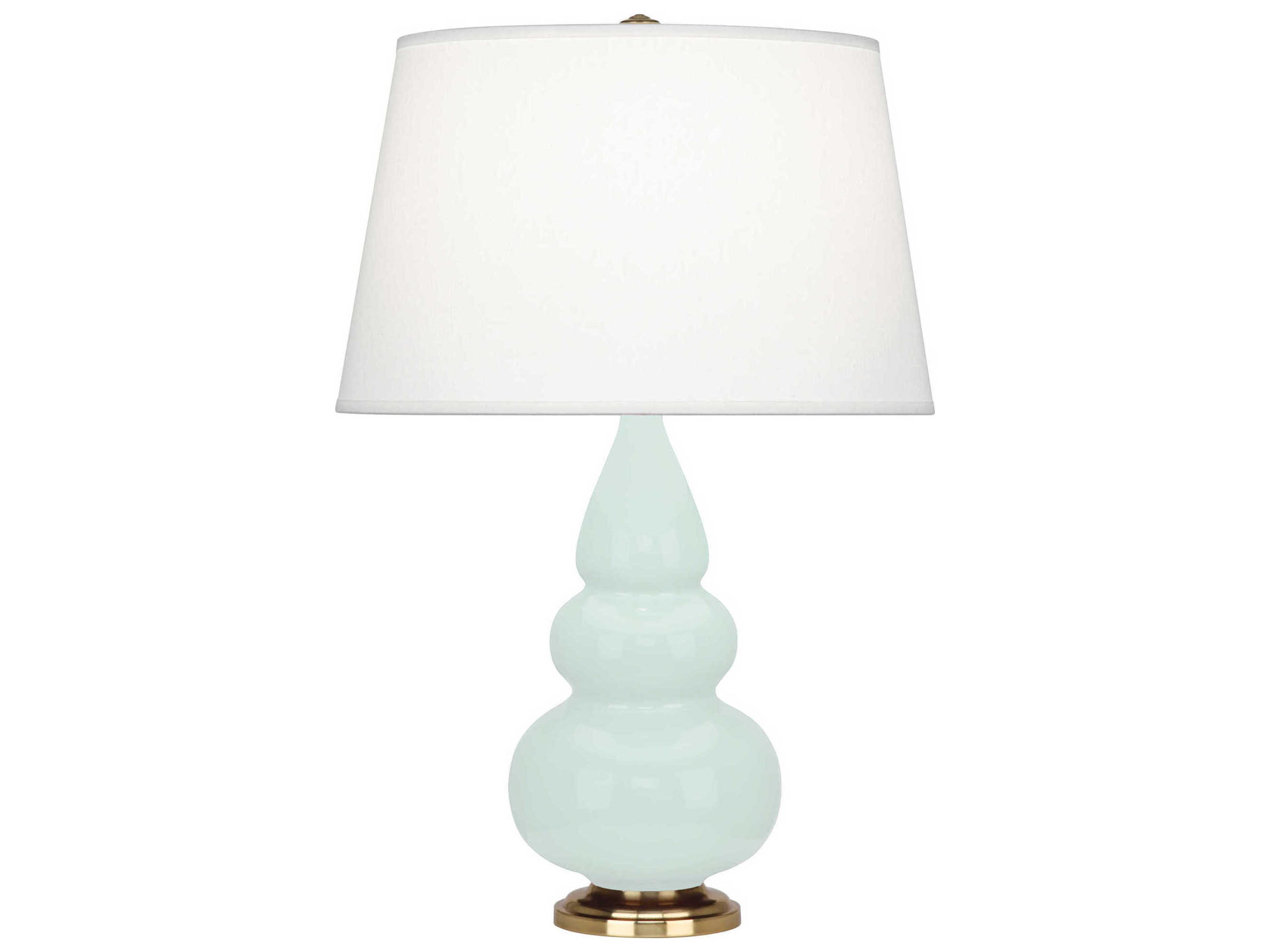 Small Triple Gourd Mint Glazed Green Table Lamp