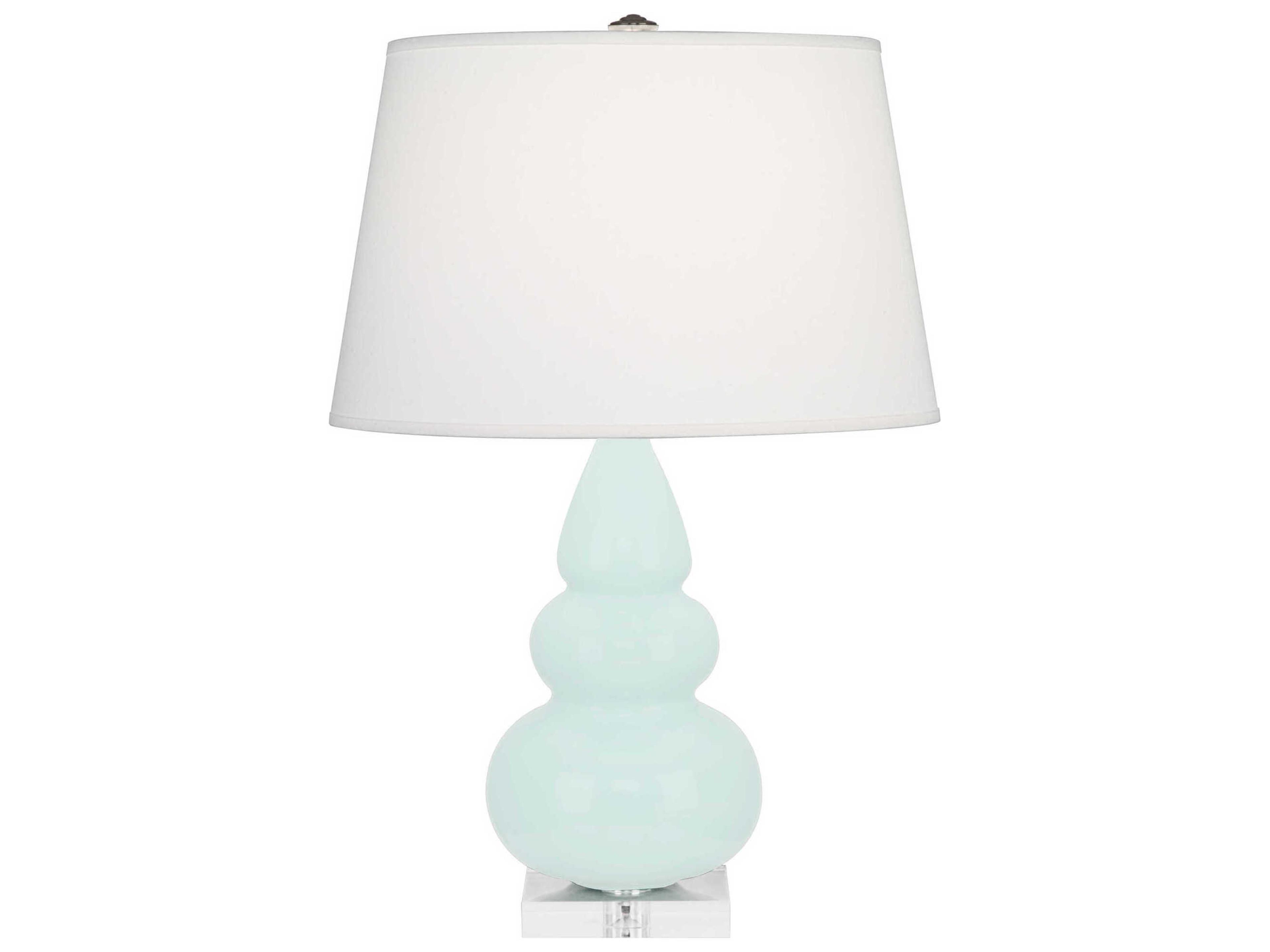 Robert Abbey Small Triple Gourd Mint Glazed Green Table Lamp